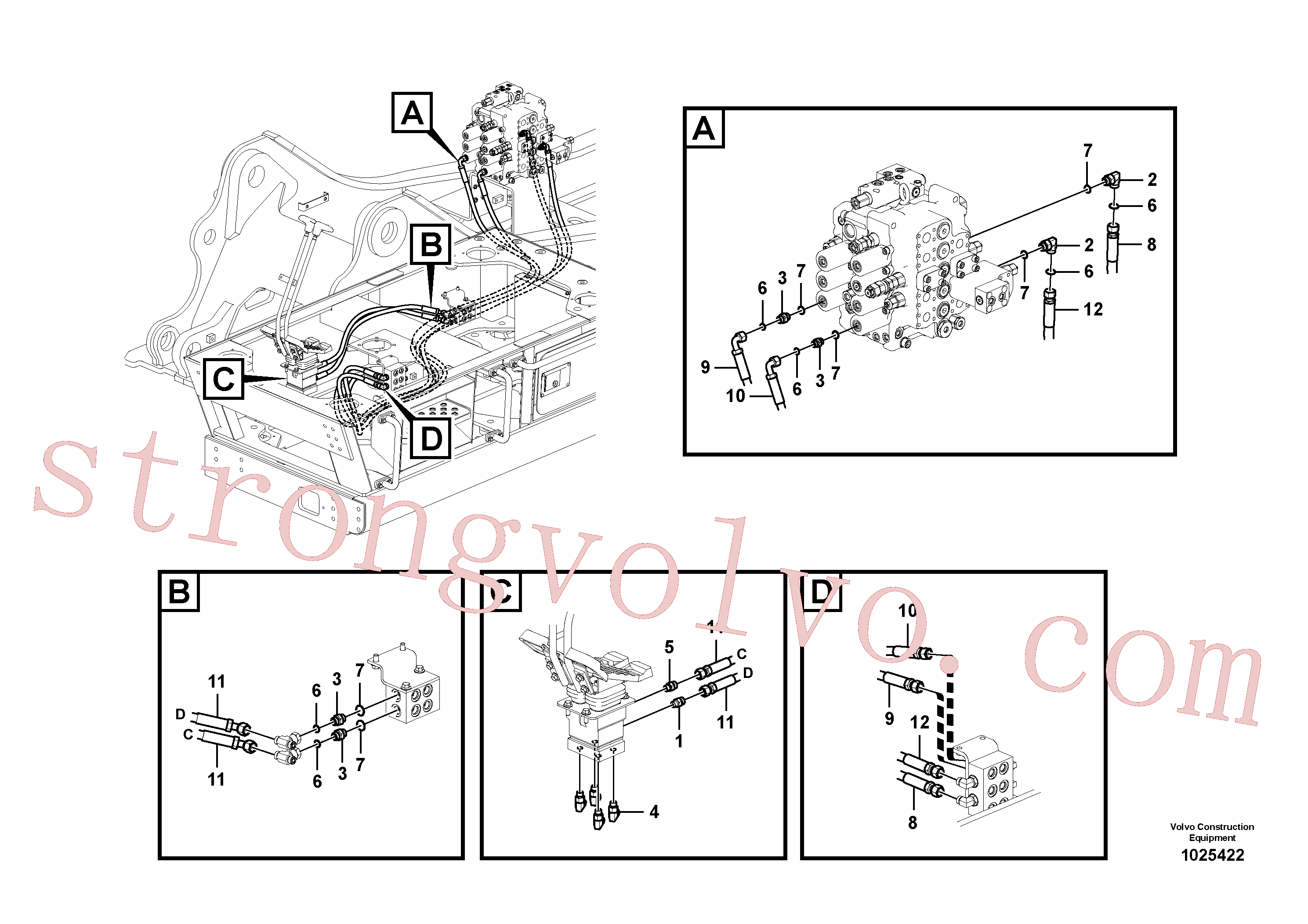 VOE937143 Volvo Sistema servomotor, válvula de comando para pedal da válvula de comando(1025422 Montagem)