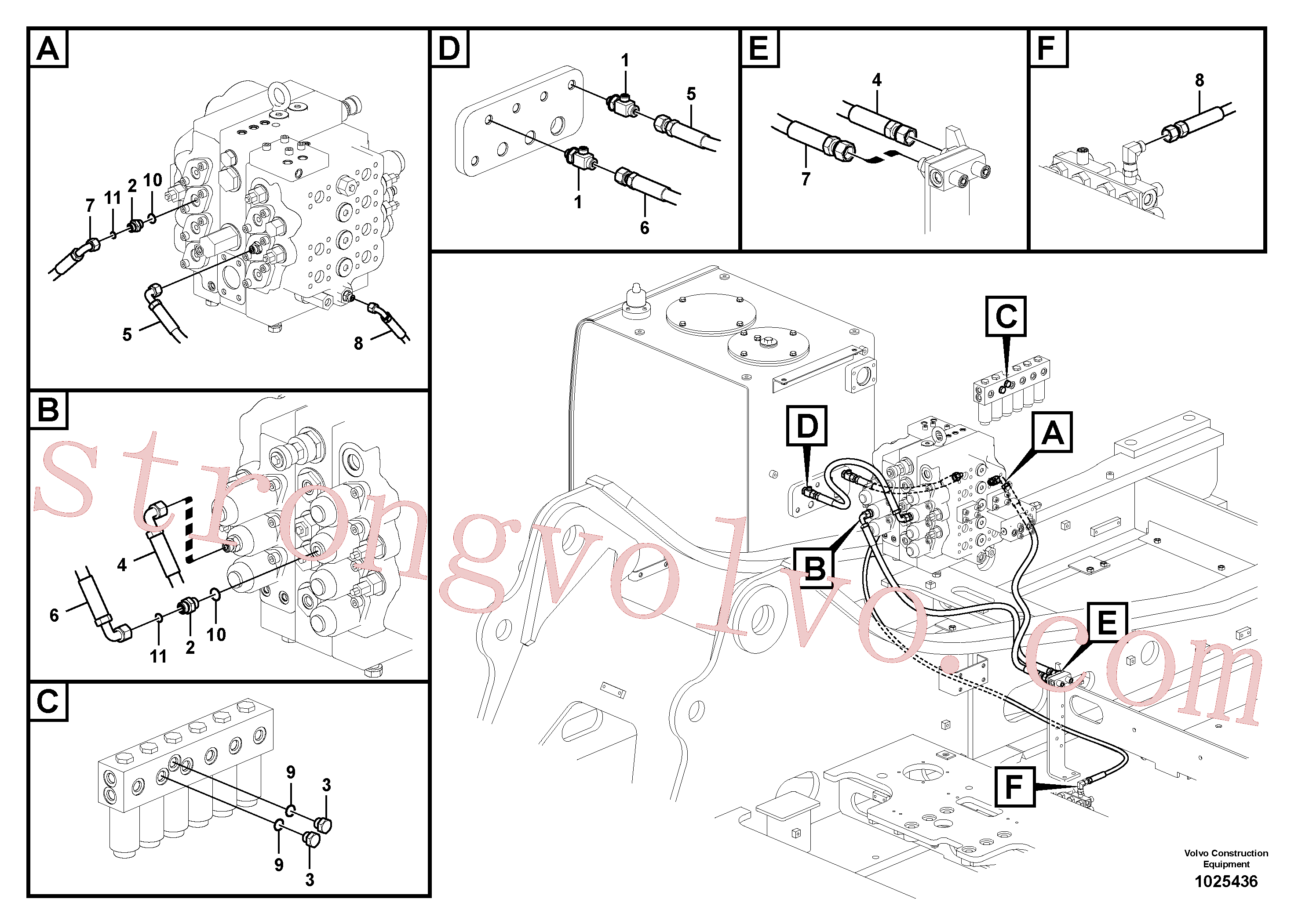 VOE938308 Volvo Hidráulica de serviço, martelo e cortador para fluxo da bomba principal(1025436 Montagem)