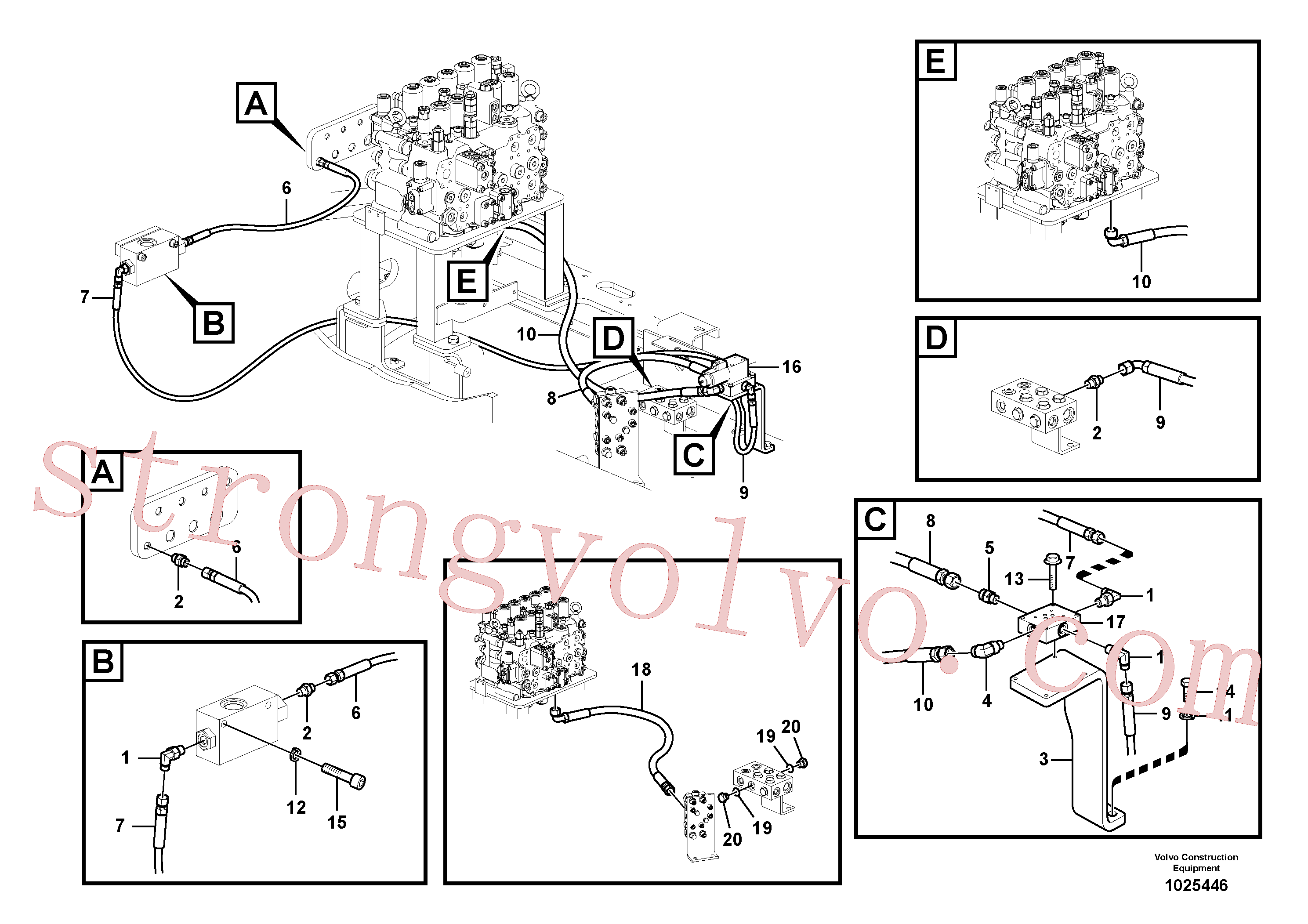 VOE14534529 Volvo Sistema servomotor, válvula de comando para válvula solenóide(1025446 Montagem)