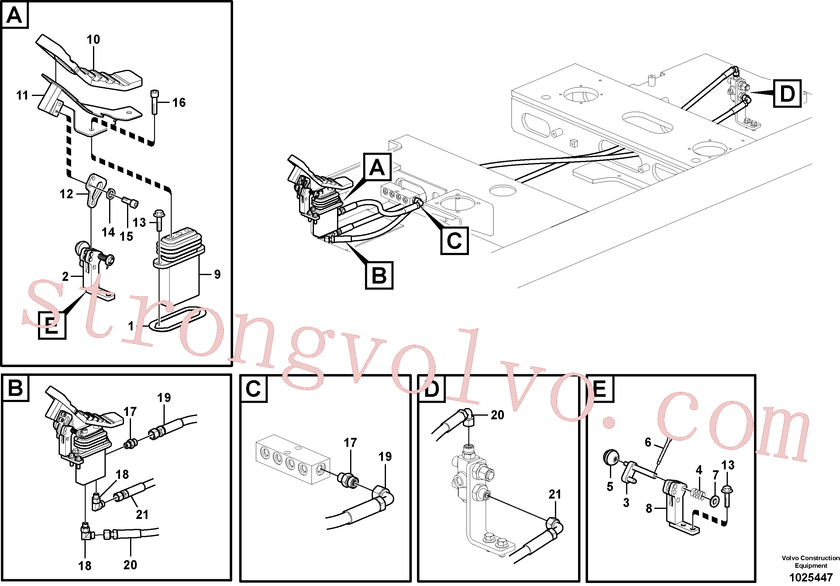 VOE14534438 Volvo Sistema servomotor, martelo e corte(1025447 Montagem)