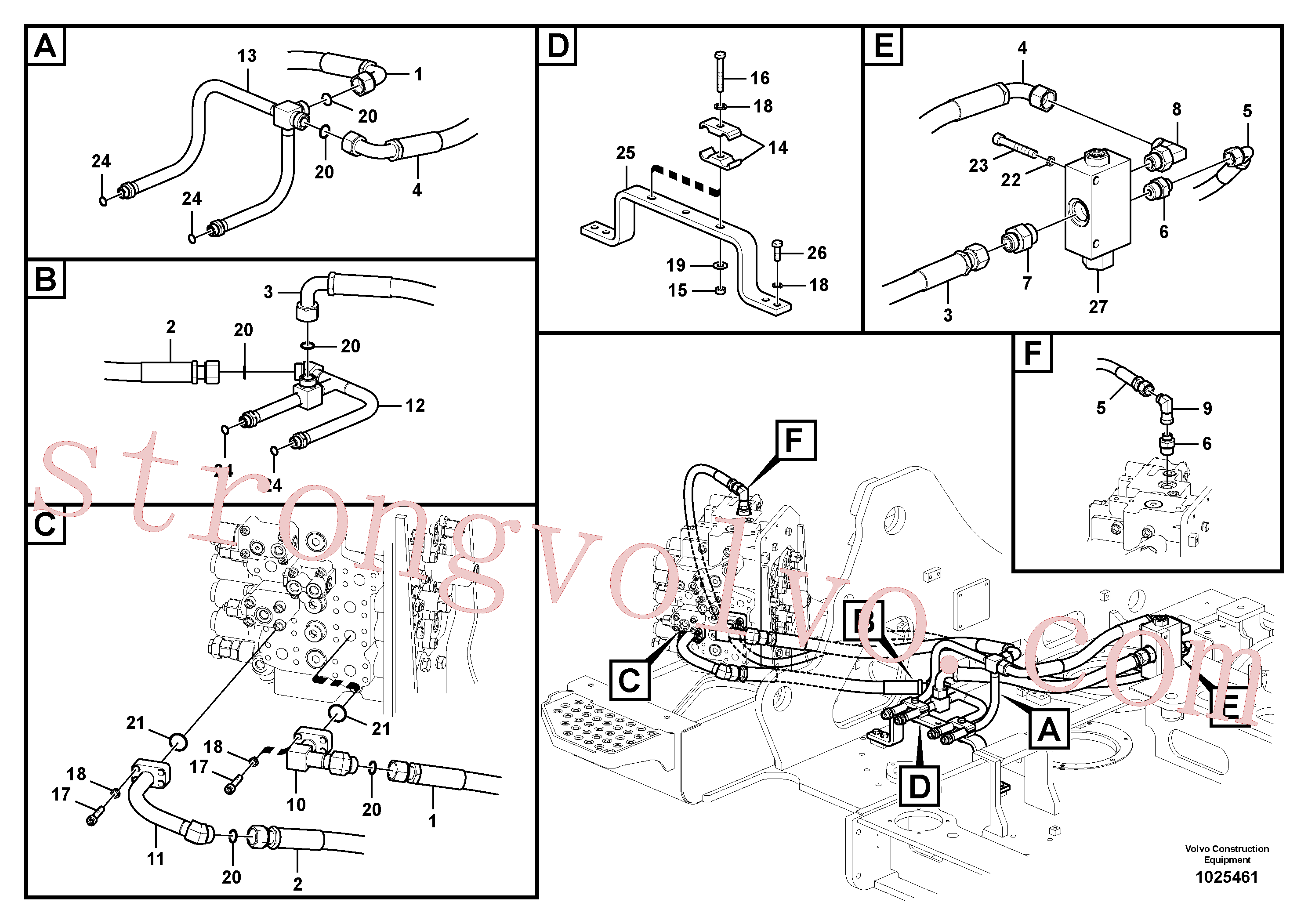 Volvo Acessórios para escavadeira VOE14550561 Pipe Acessórios