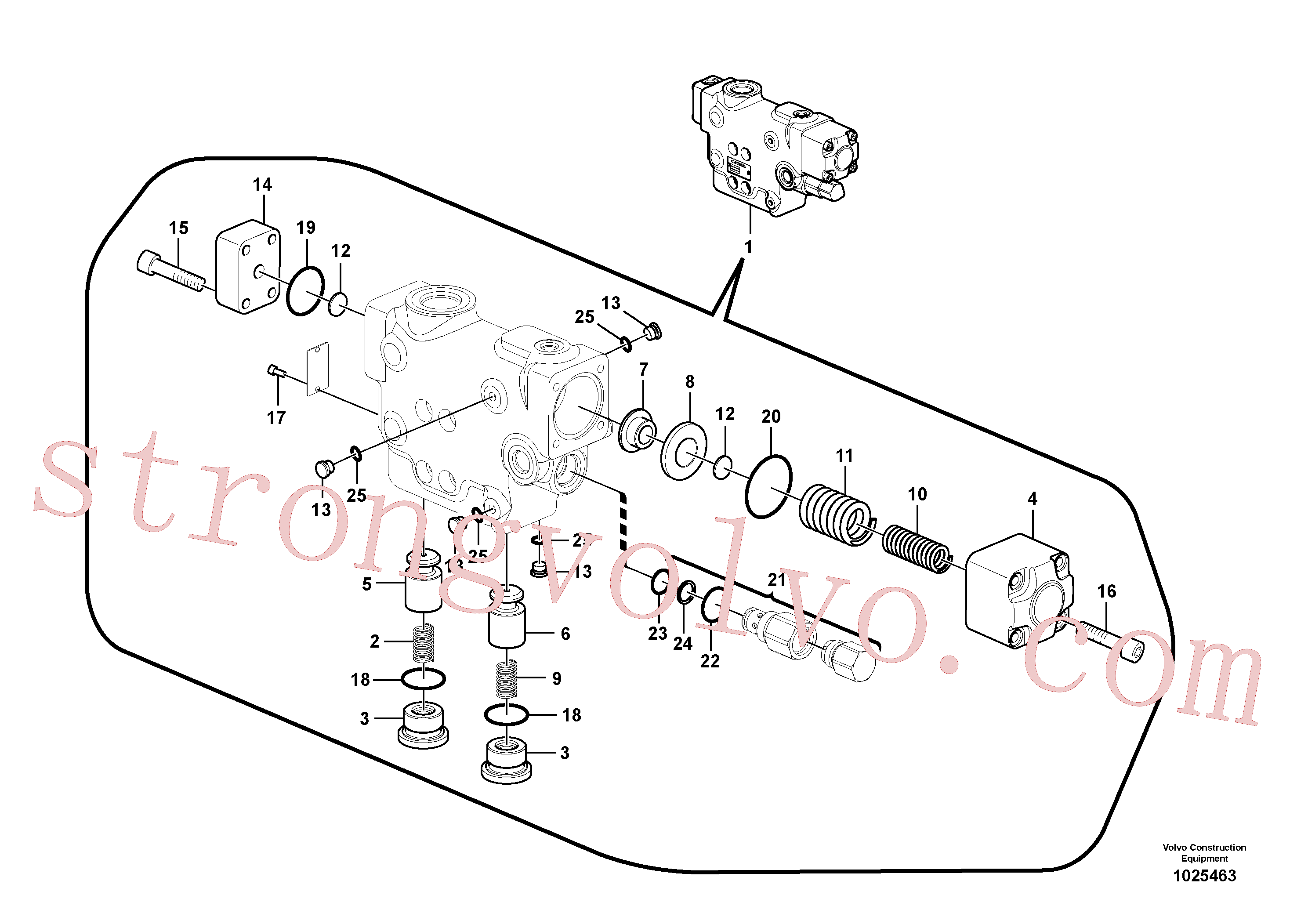 VOE14707776 Válvula controle Volvo escavadeira