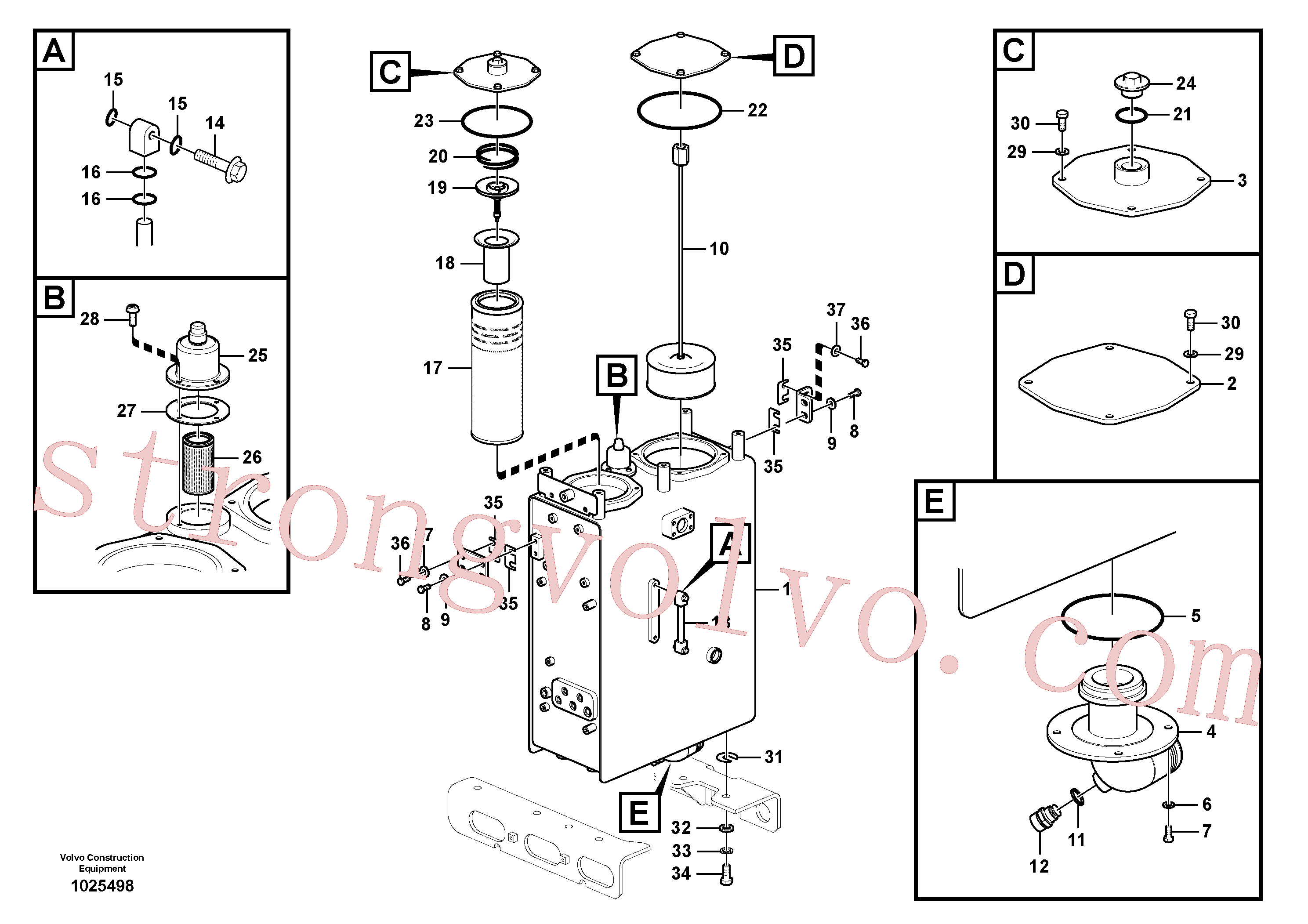 VOE14539482 Volvo Depósito de óleo hidráulico(1025498 Montagem)