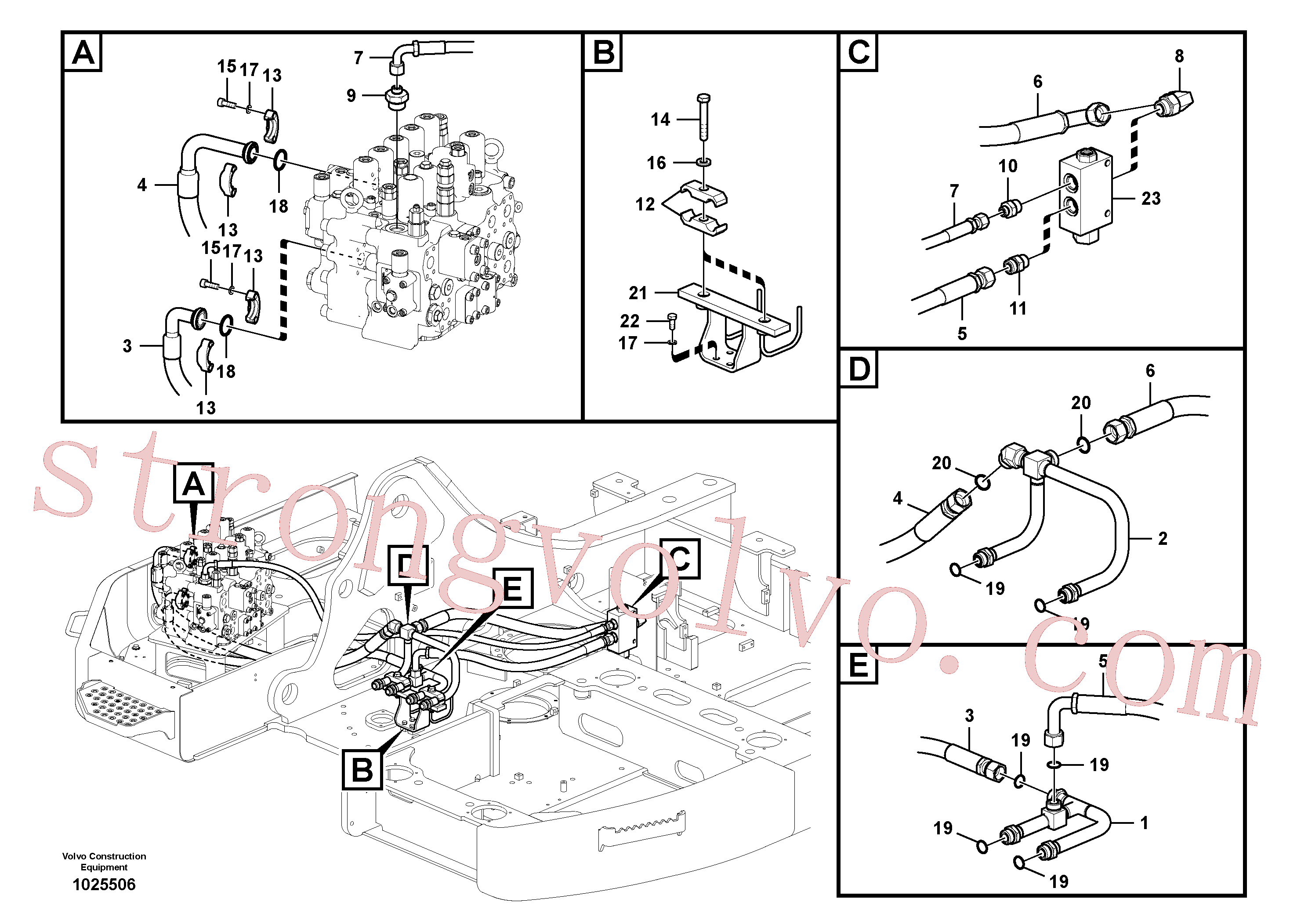 VOE14667865 Volvo Sistema hidráulico, válvula de comando da lança e articulação(1025506 Montagem)
