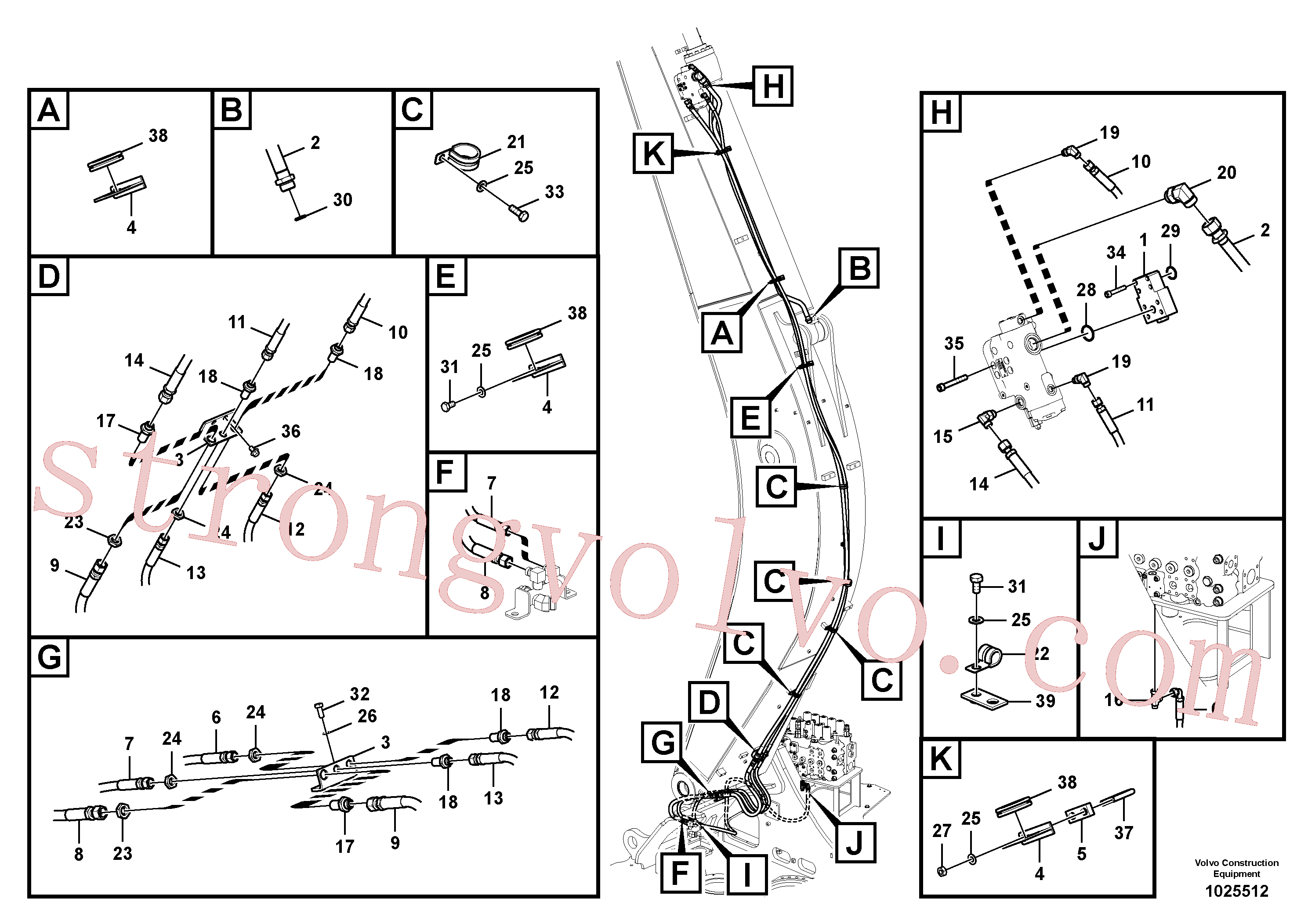 VOE936245 Volvo Hidráulica de serviço, ruptura do braço de afundamento(1025512 Montagem)