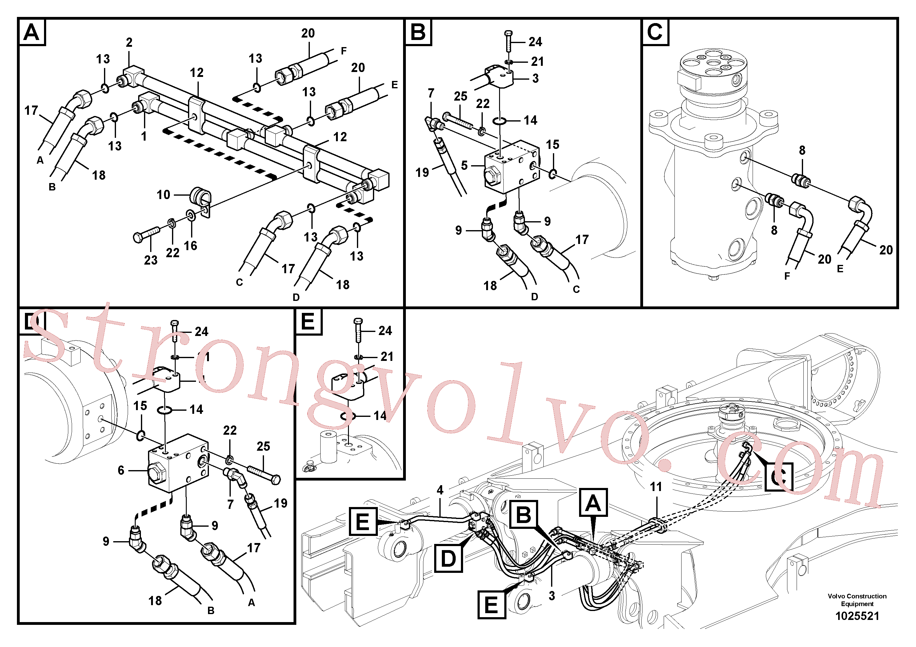 Atacado VOE936316 Mangueira completa Volvo escavadeira