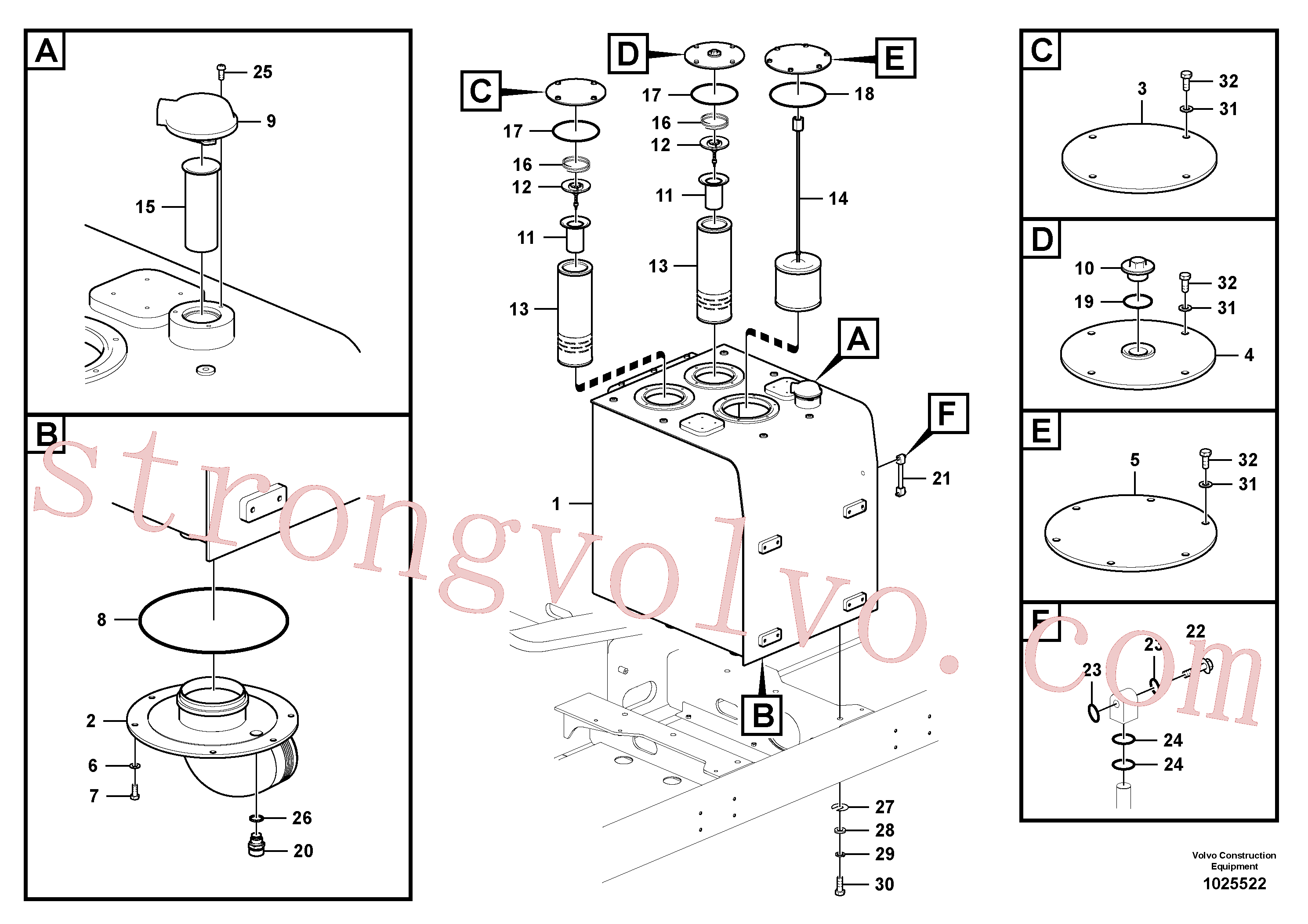 VOE14567253 Tanque Inscreva-se para Volvo Acessórios para escavadeira