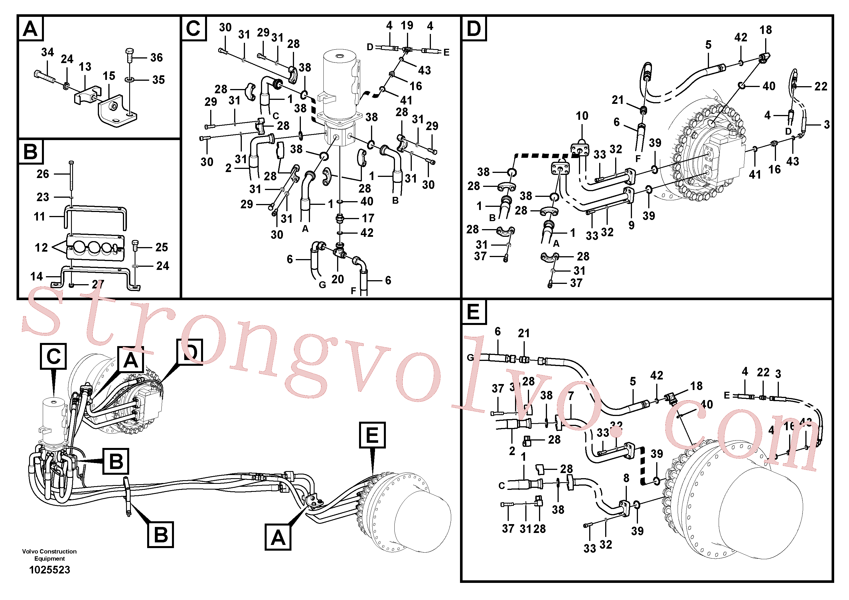 VOE15049577 Volvo Linha da rótula, rótula ao motor de curso(1025523 Montagem)