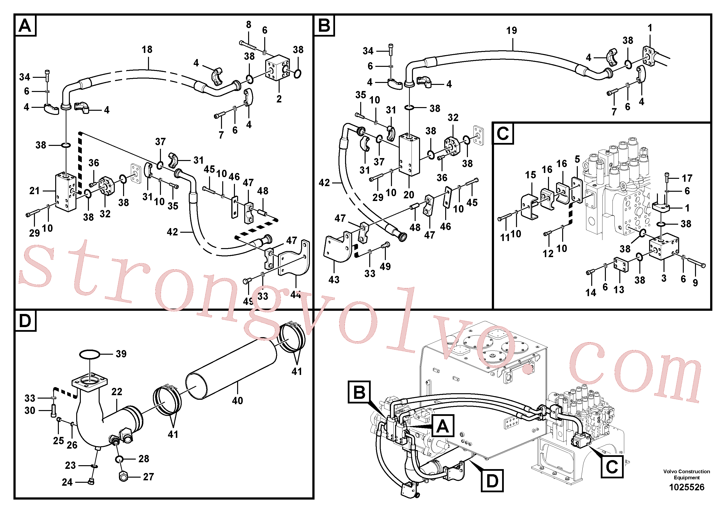 VOE14556769 Volvo Sistema hidráulico, tanque hidráulico para a bomba hidráulica(1025526 Montagem)