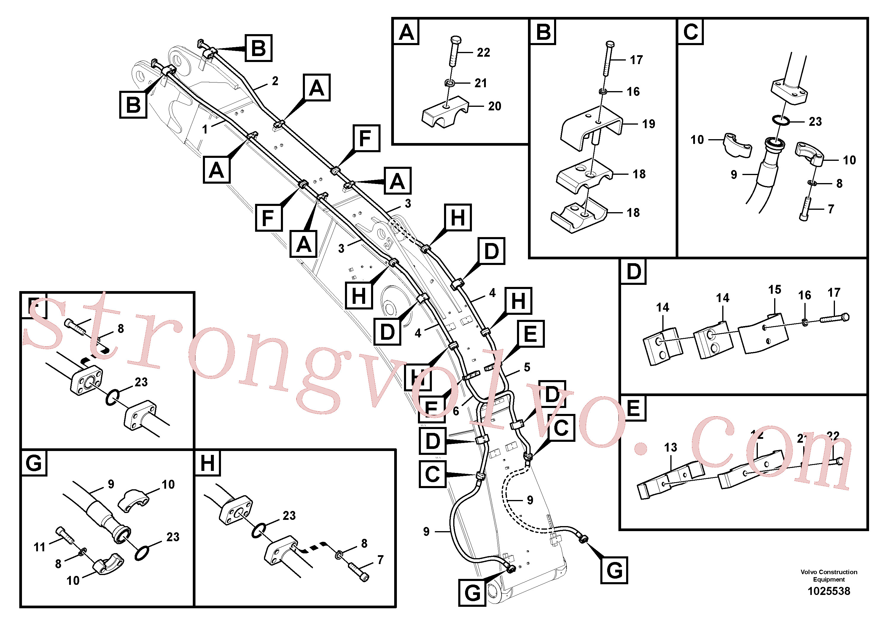 VOE14554733 Volvo Hidráulica de serviço, martelo e cortador para lança(1025538 Montagem)