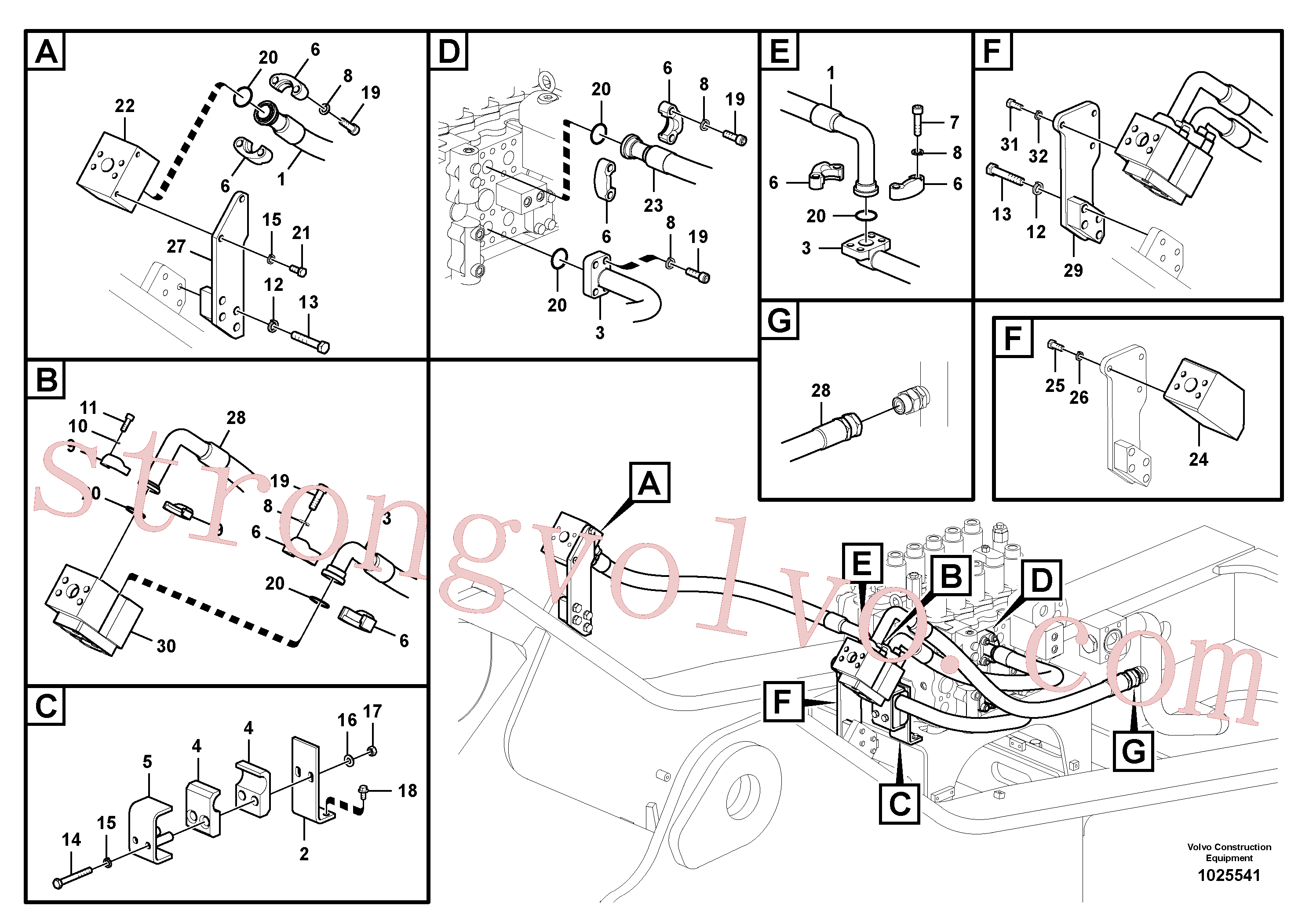 VOE14508025 Volvo Hidráulica de serviço, martelo e cortador para topo(1025541 Montagem)