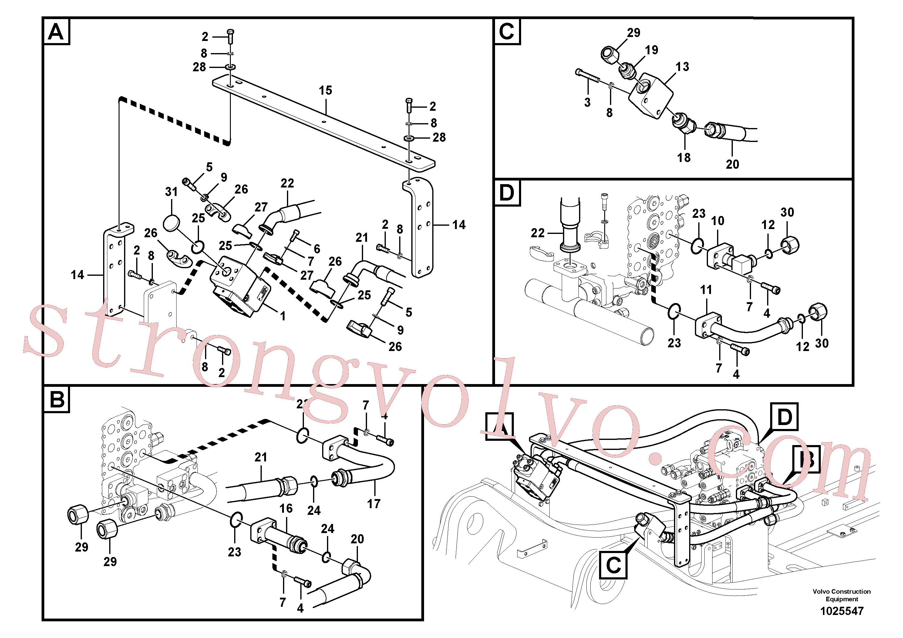 SA1142-03120 Tubo Volvo escavadeira