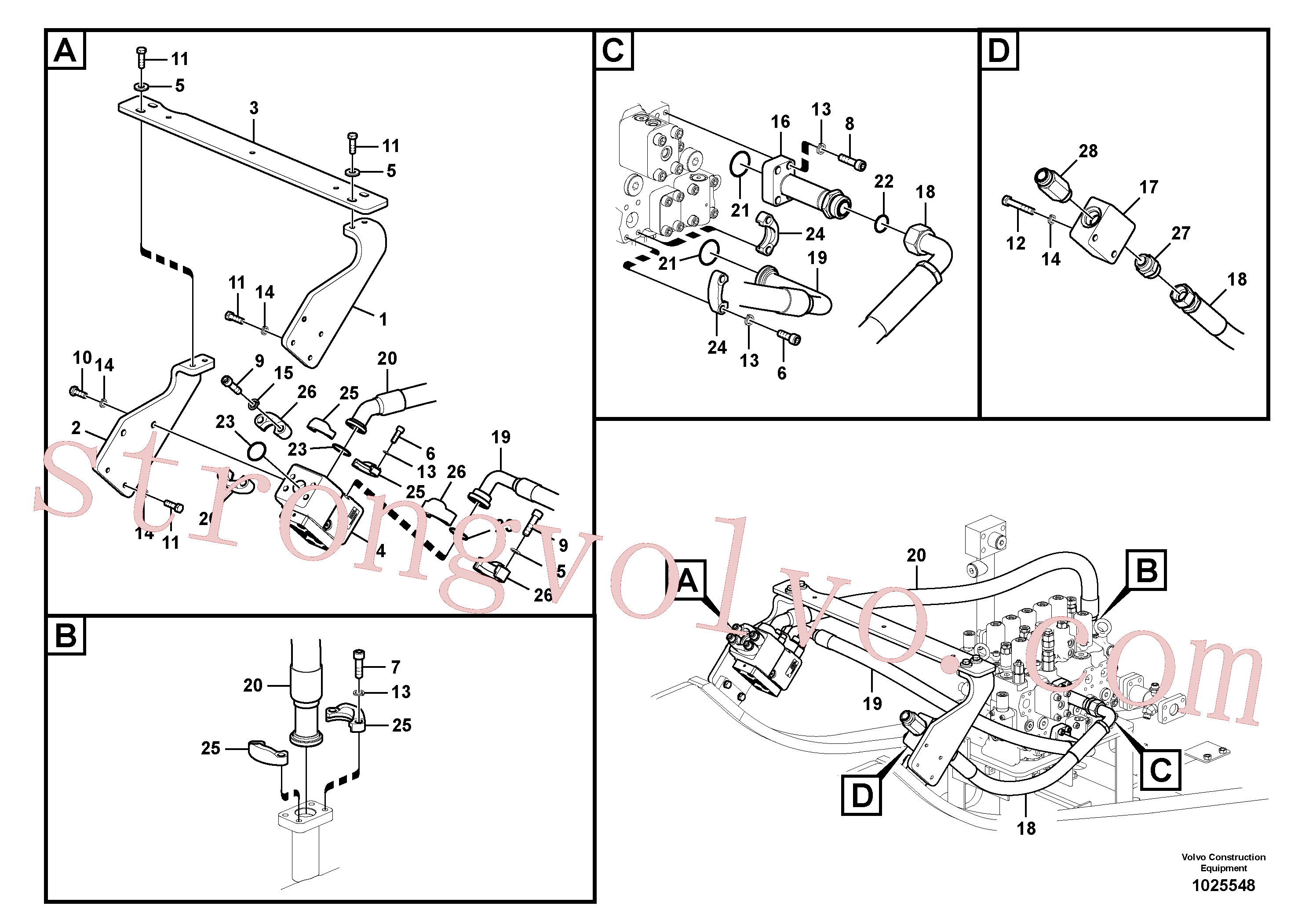 VOE14546294 Volvo Hidráulica de serviço, martelo e cortador para topo(1025548 Montagem)