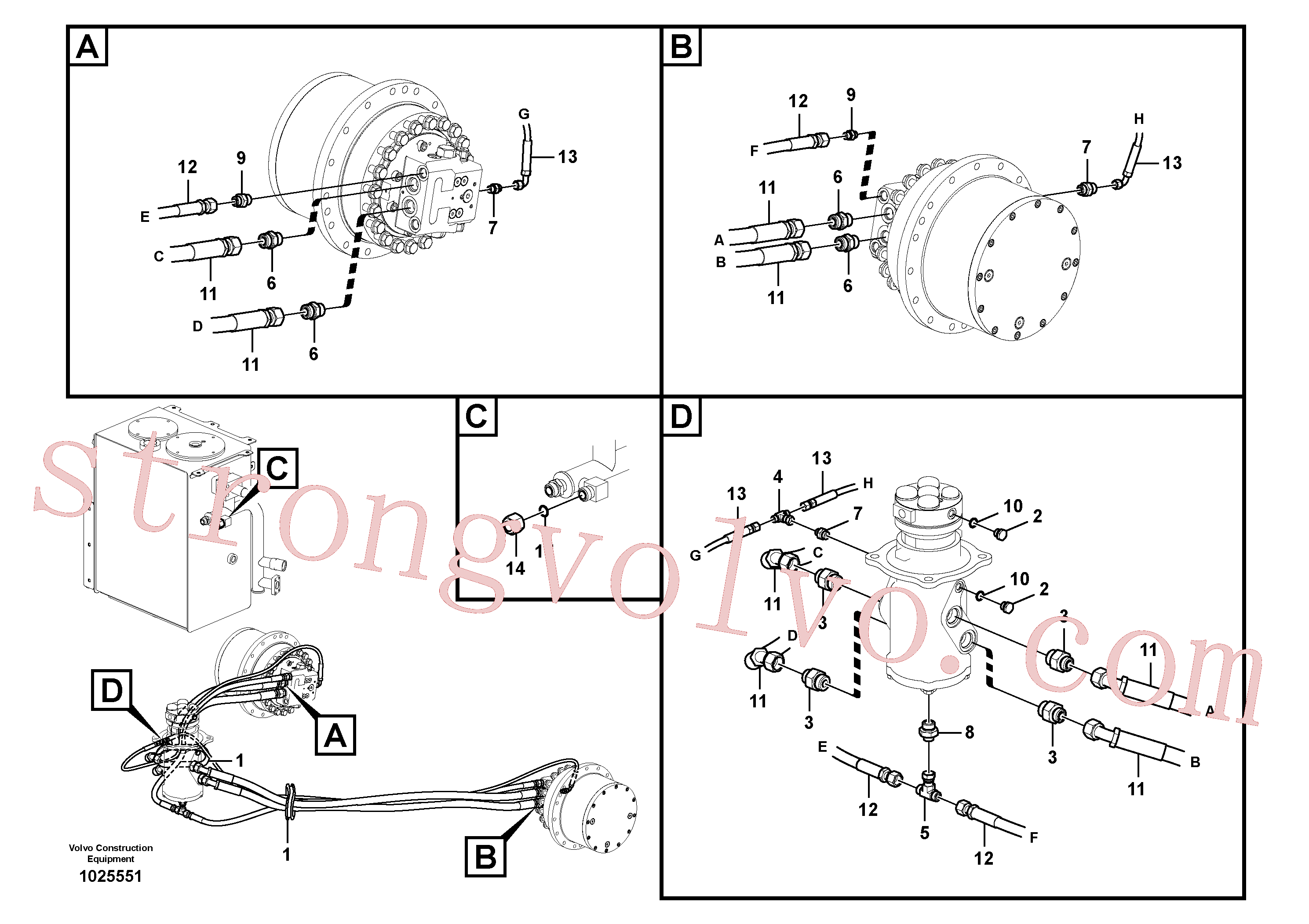 VOE935576 Volvo Linha da rótula, rótula ao motor de curso(1025551 Montagem)