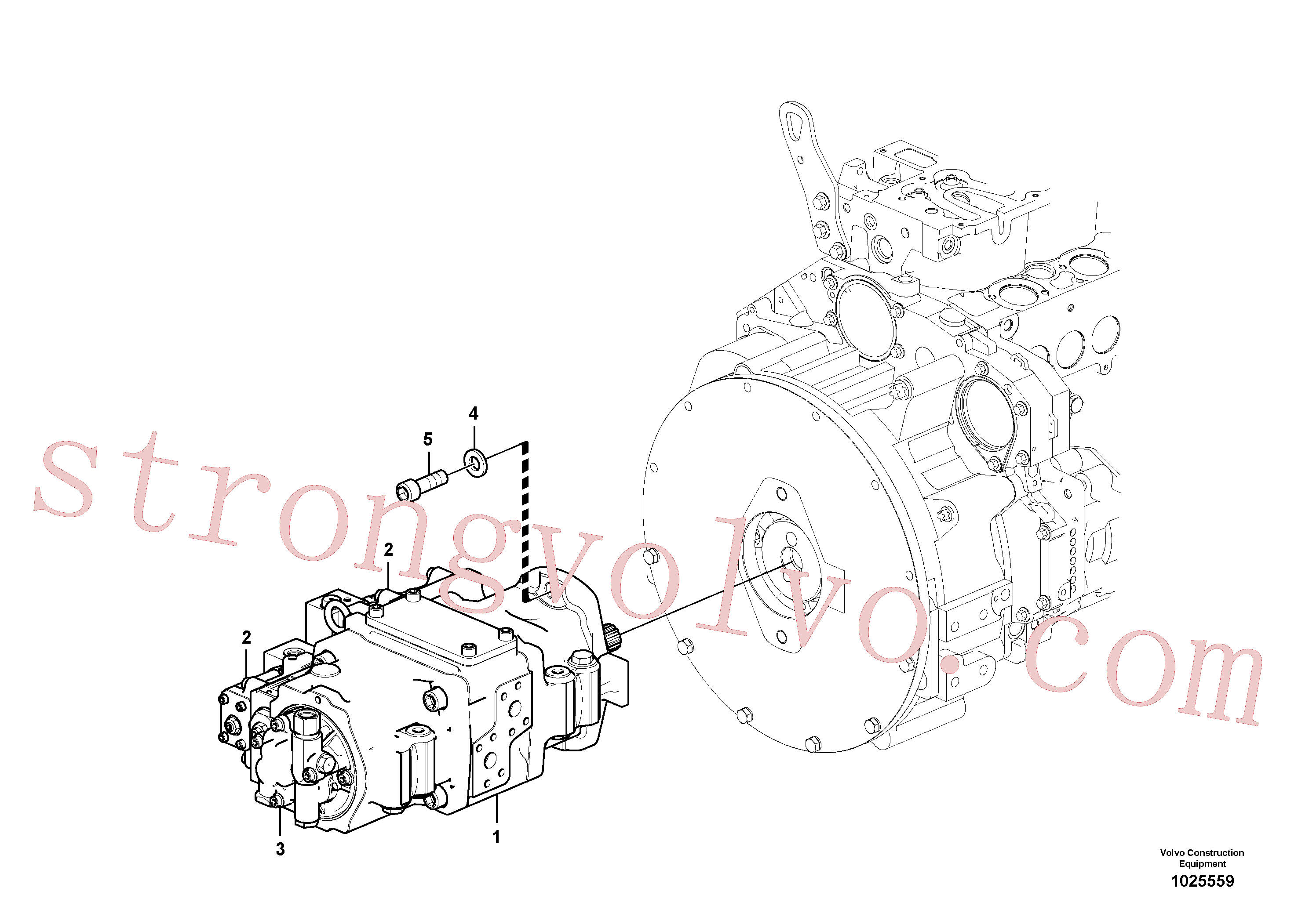 VOE14552716 Volvo Instalação da bomba(1025559 Montagem)