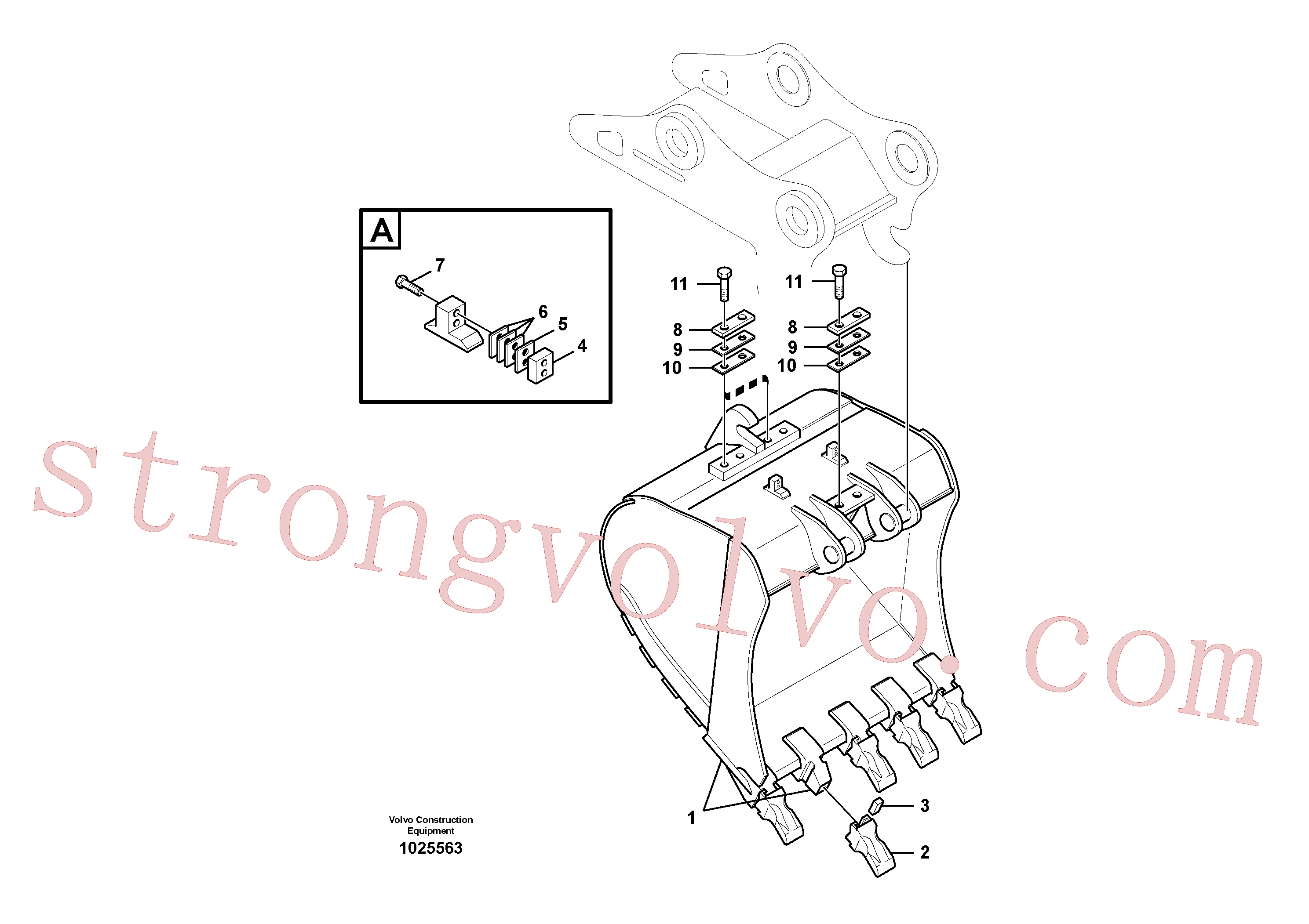 VOE14536279 Volvo Baldes para Quickfit (engate rápido)(1025563 Montagem)