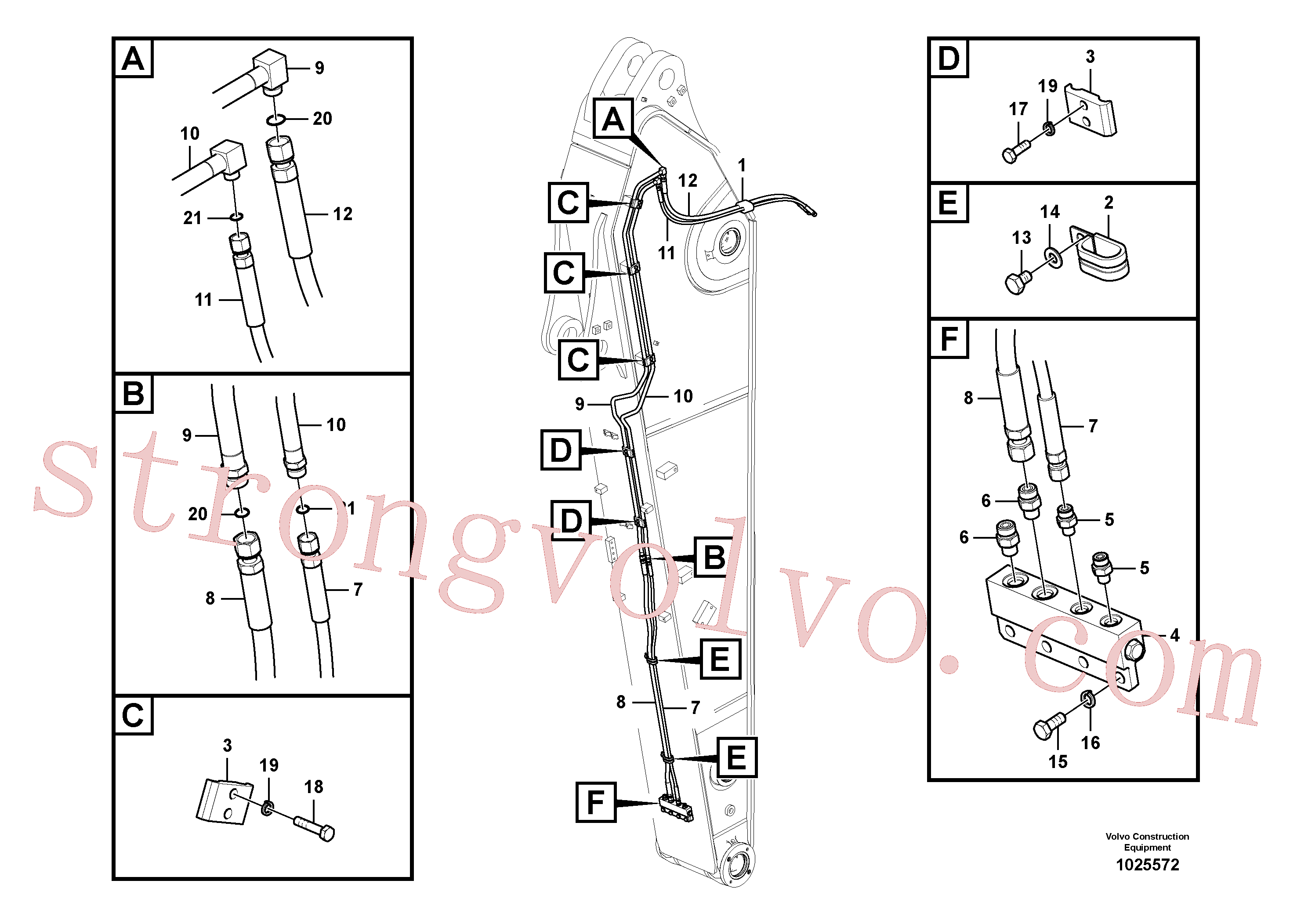 VOE14881586 Volvo Hidráulica de serviço, encaixe rápido no braço de afundamento(1025572 Montagem)