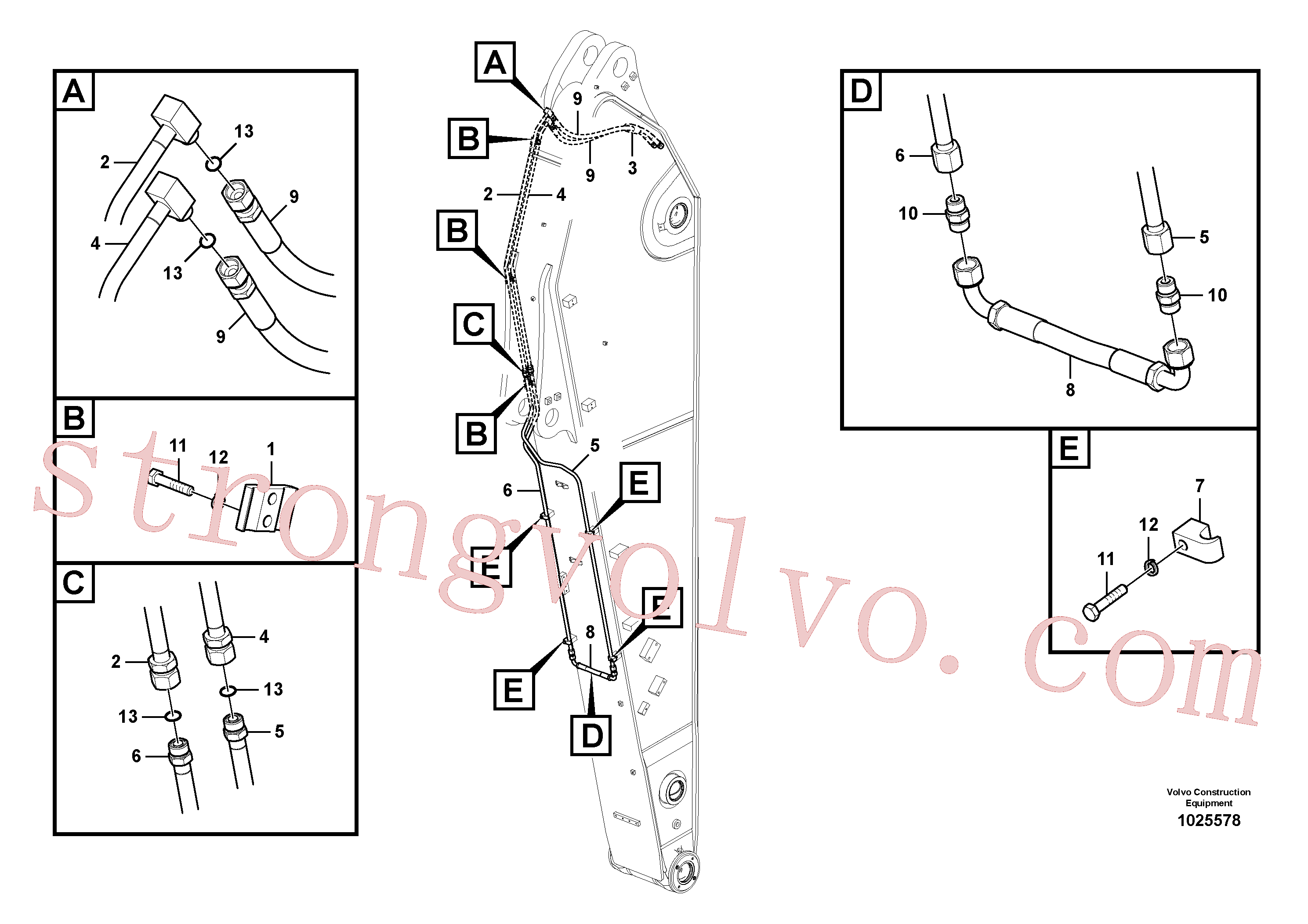 VOE14677698 Volvo Hidráulica de serviço, inclinação e rotor no braço de afundamento(1025578 Montagem)