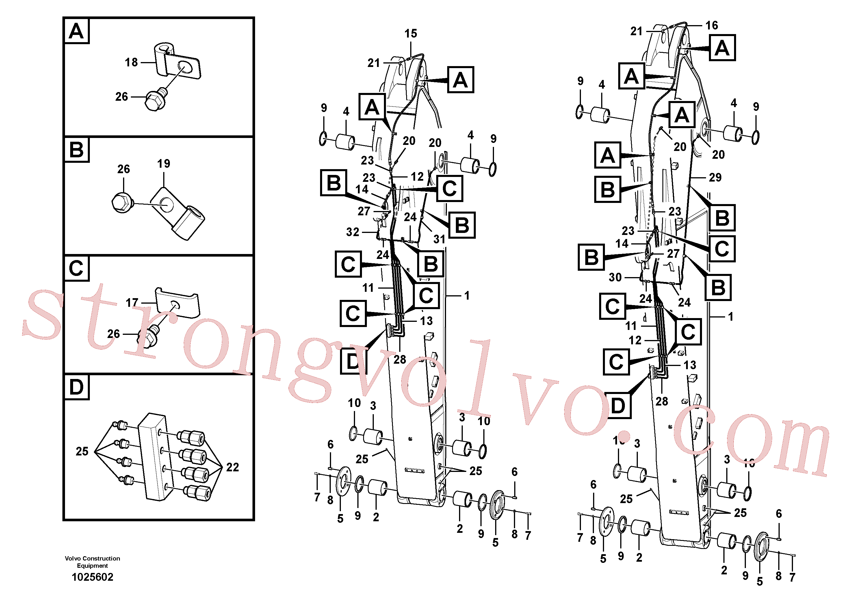 Volvo Acessórios para escavadeira VOE14551306 Braço Acessórios