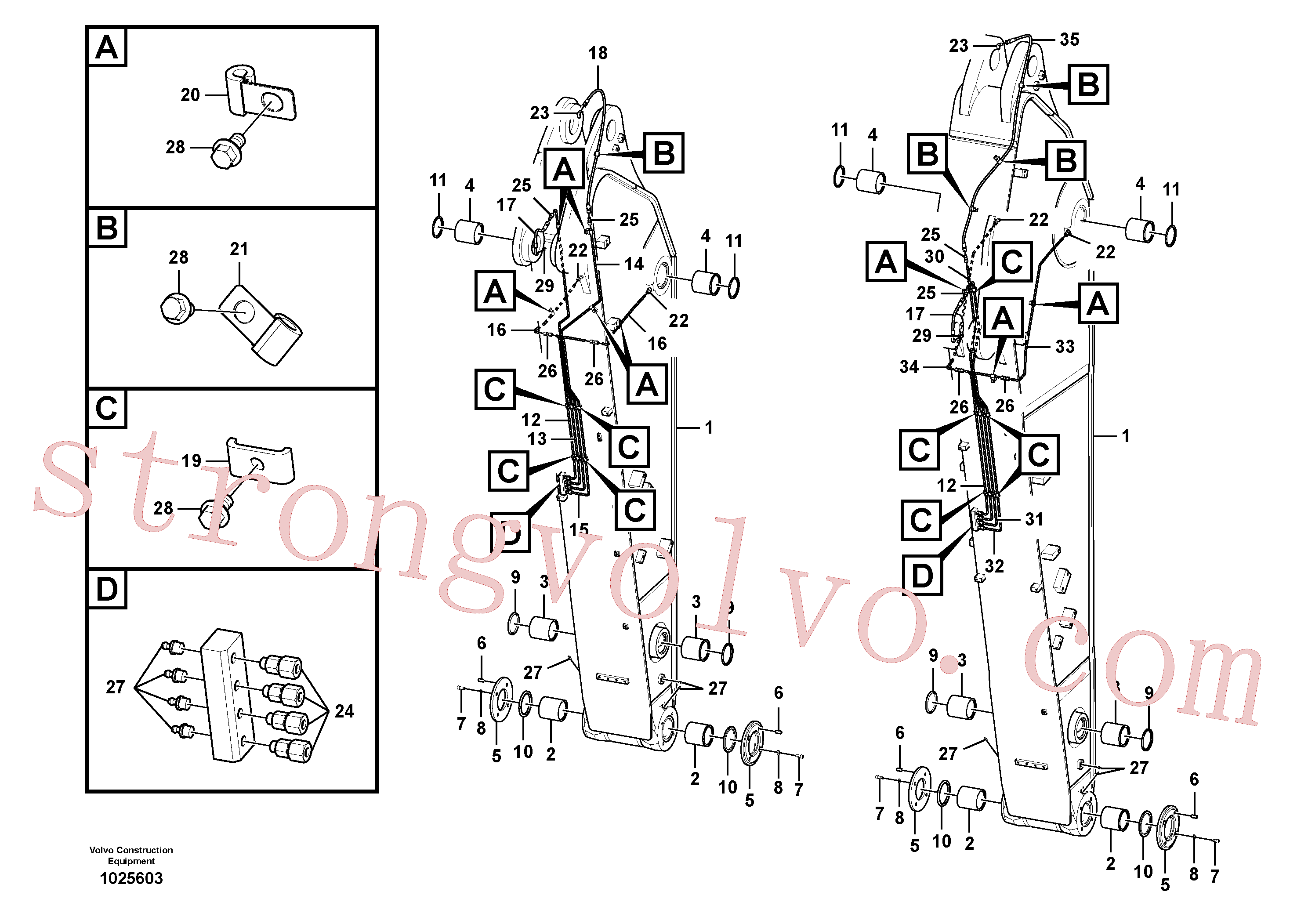 VOE14884894 Mangueira completa Volvo escavadeira