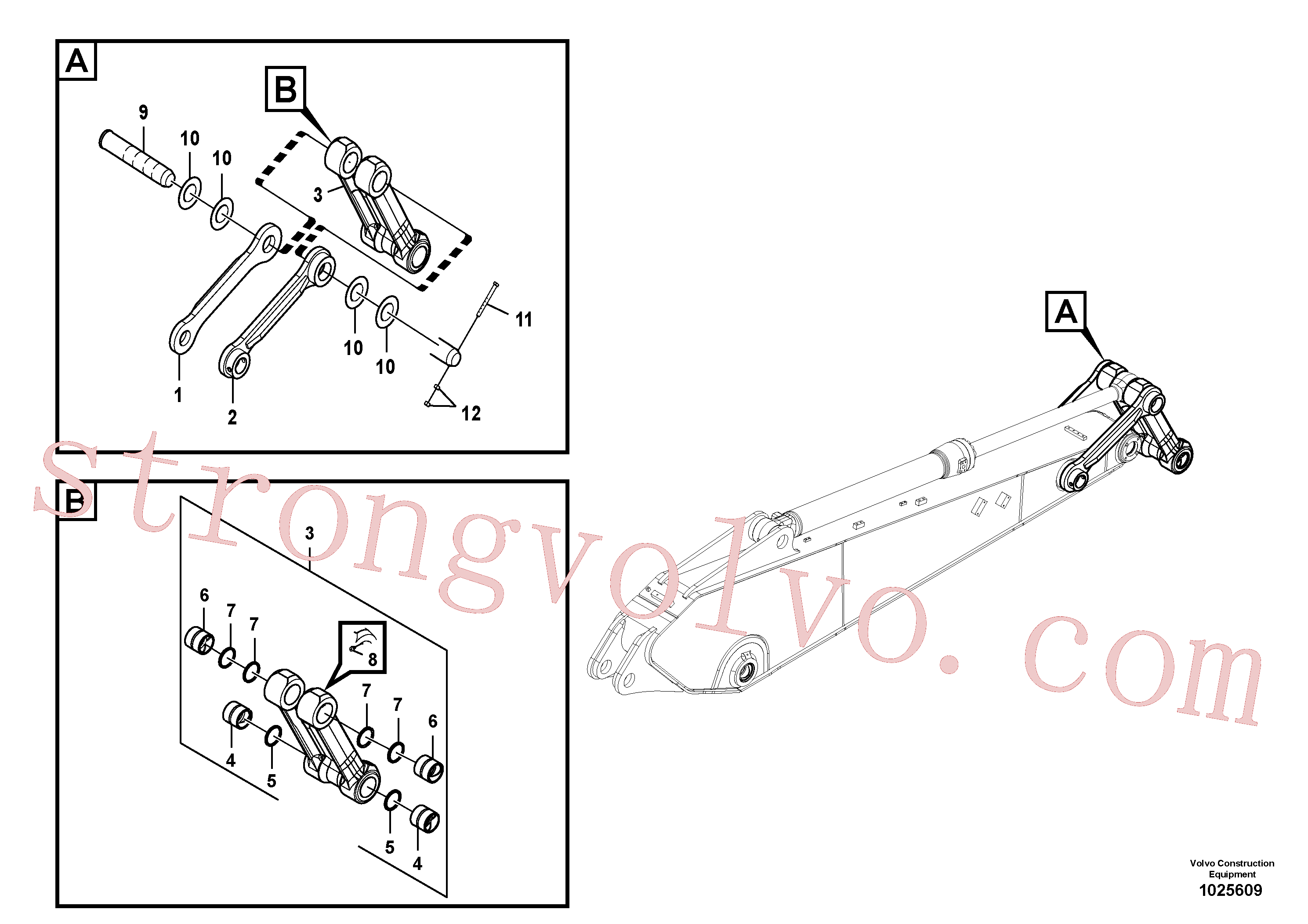 VOE14515323 Volvo Tirantes à haste de ligação(1025609 Montagem)