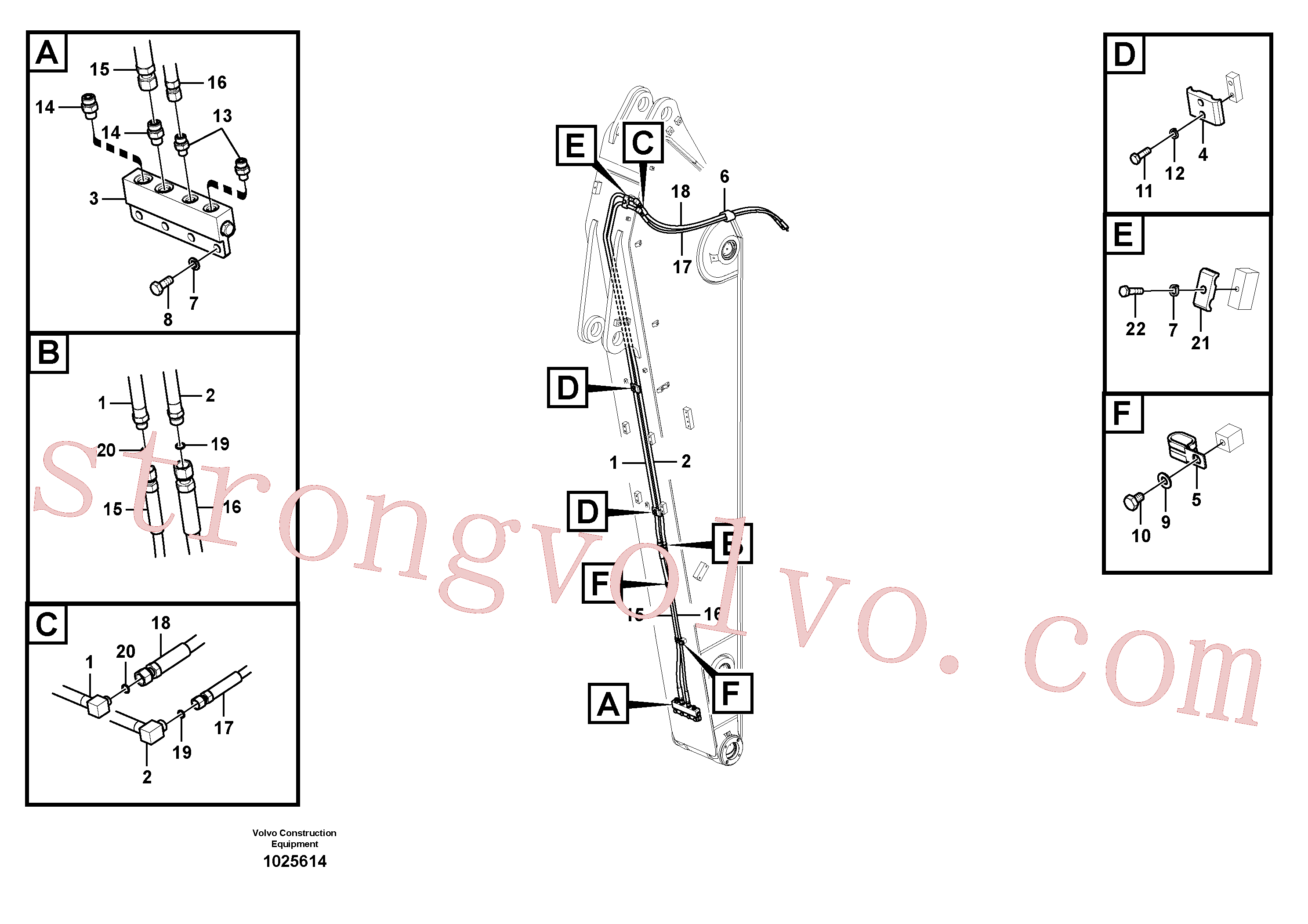 VOE14881627 Volvo Hidráulica de serviço, encaixe rápido no braço de afundamento(1025614 Montagem)