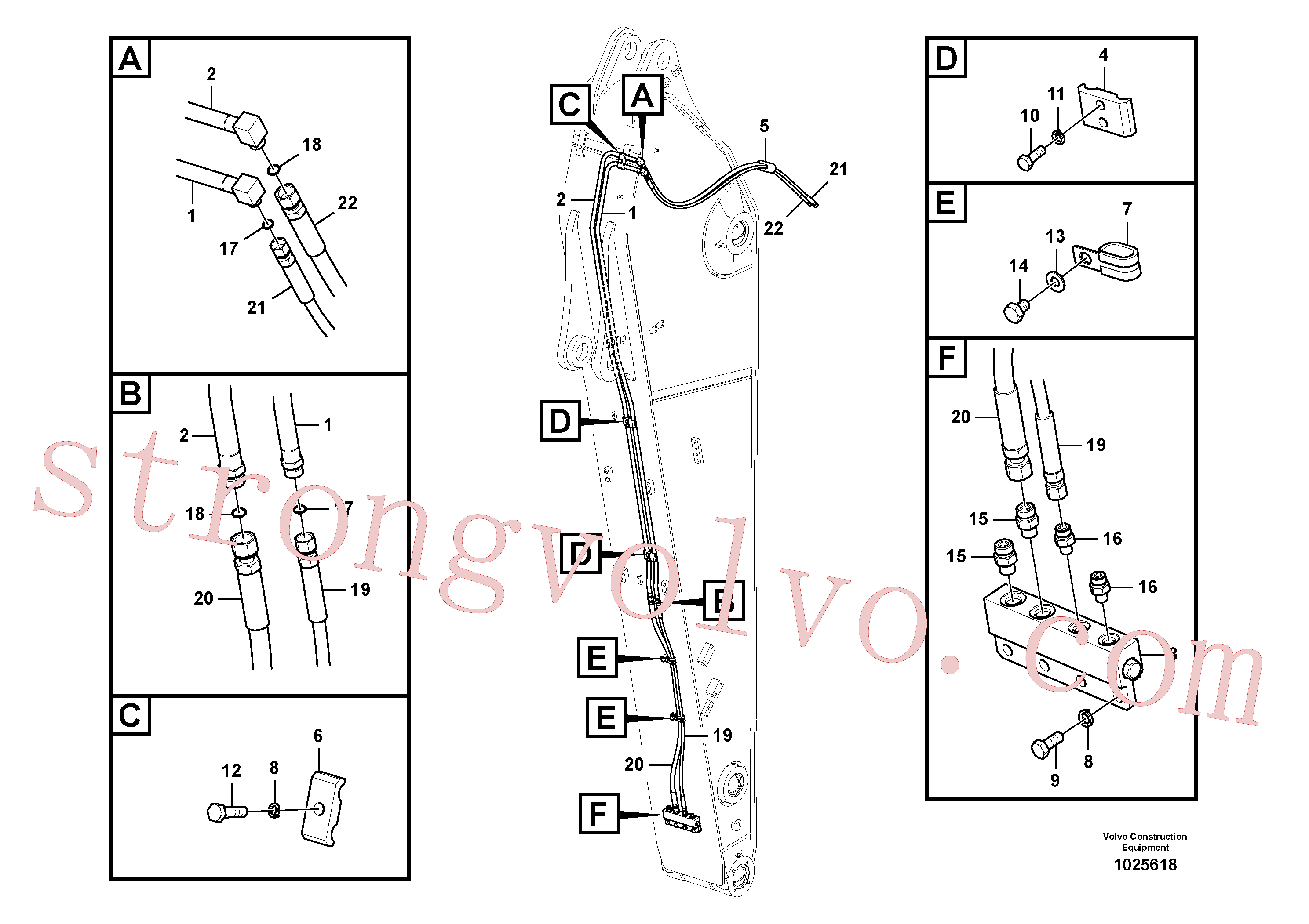 VOE14881591 Volvo Hidráulica de serviço, encaixe rápido no braço de afundamento(1025618 Montagem)
