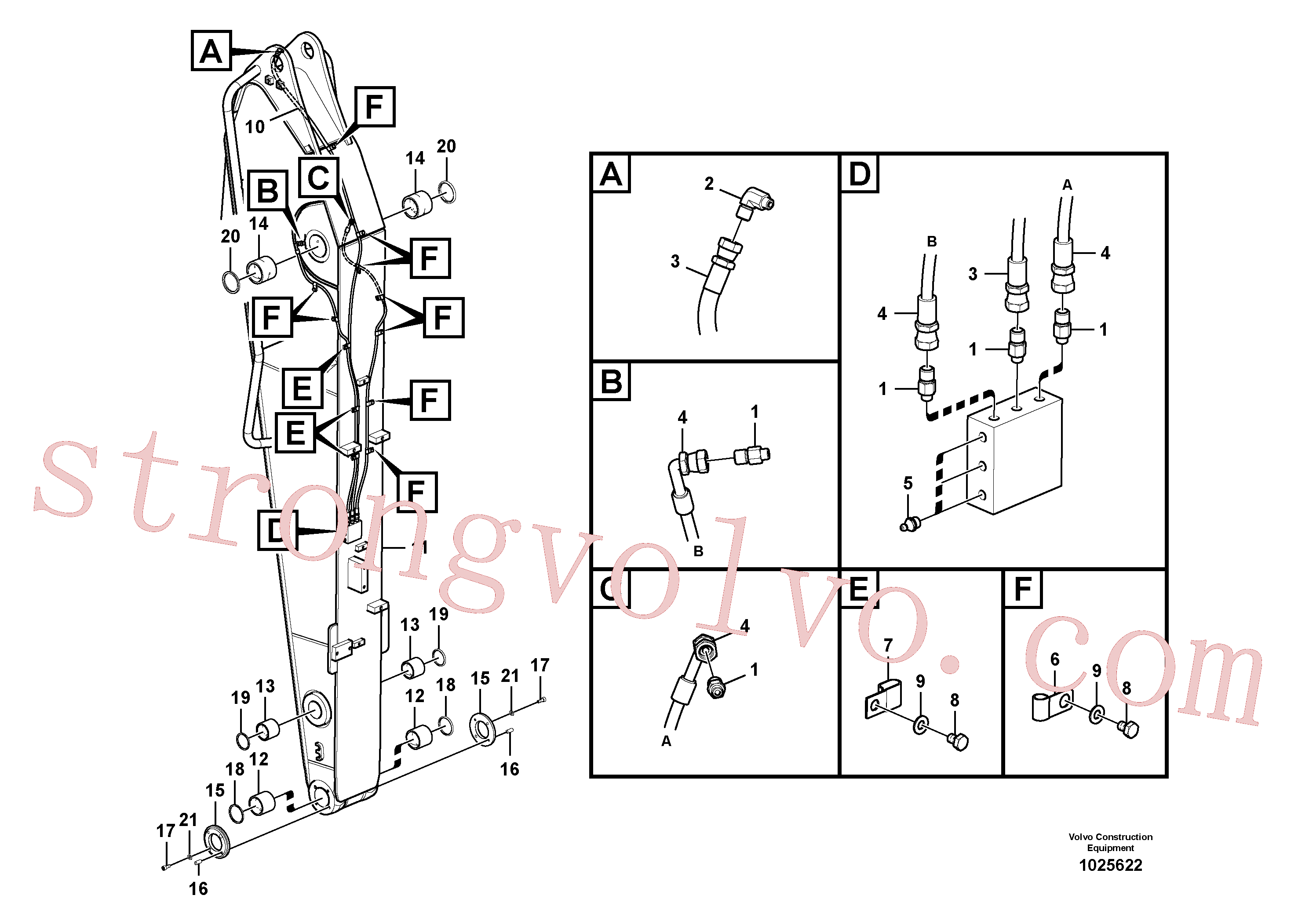 VOE14550166 Volvo Tubagem de massa e do braço de afundamento com sede da tubagem(1025622 Montagem)