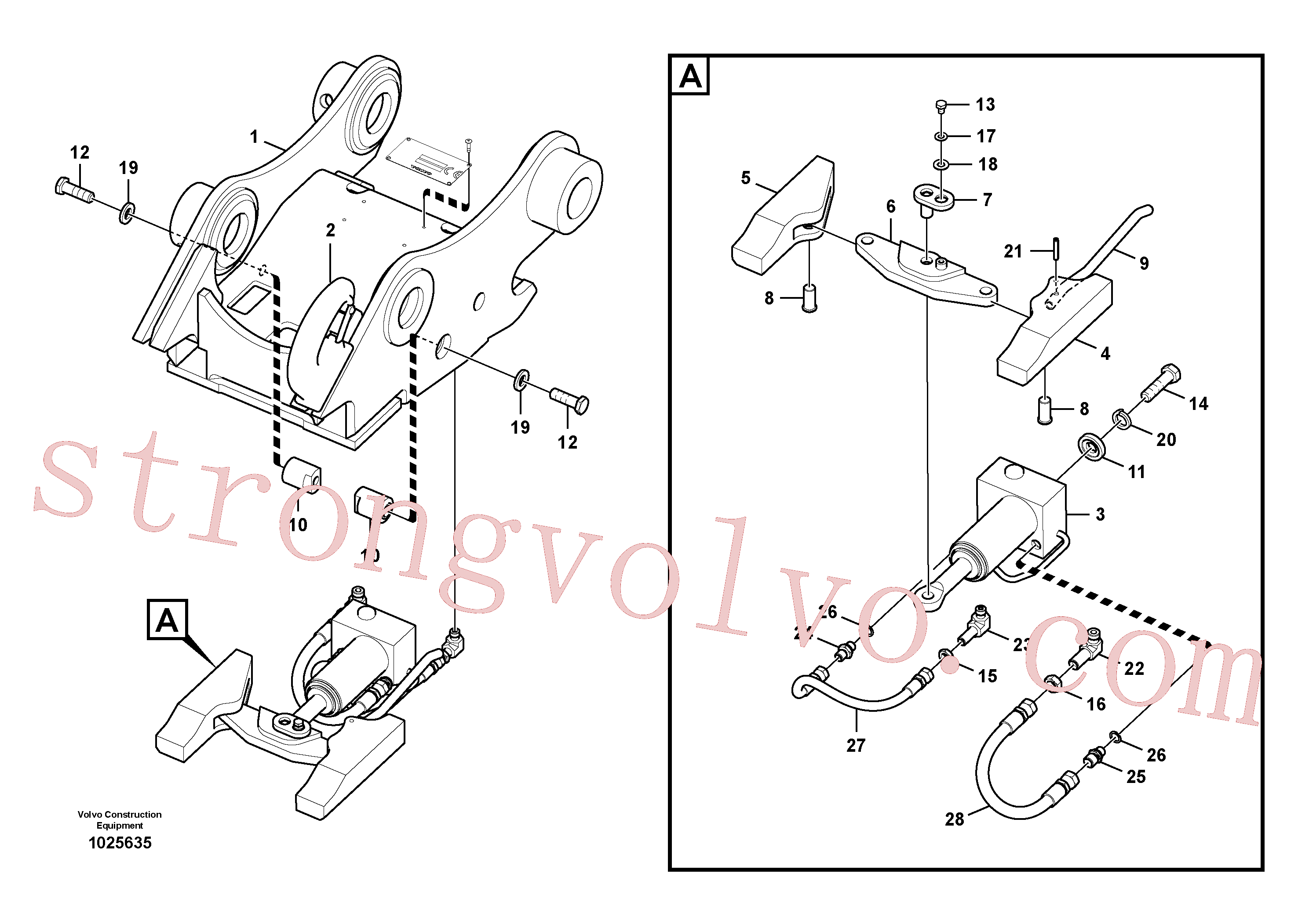 Volvo SA1171-75350 Pin Volvo Acessórios para escavadeira