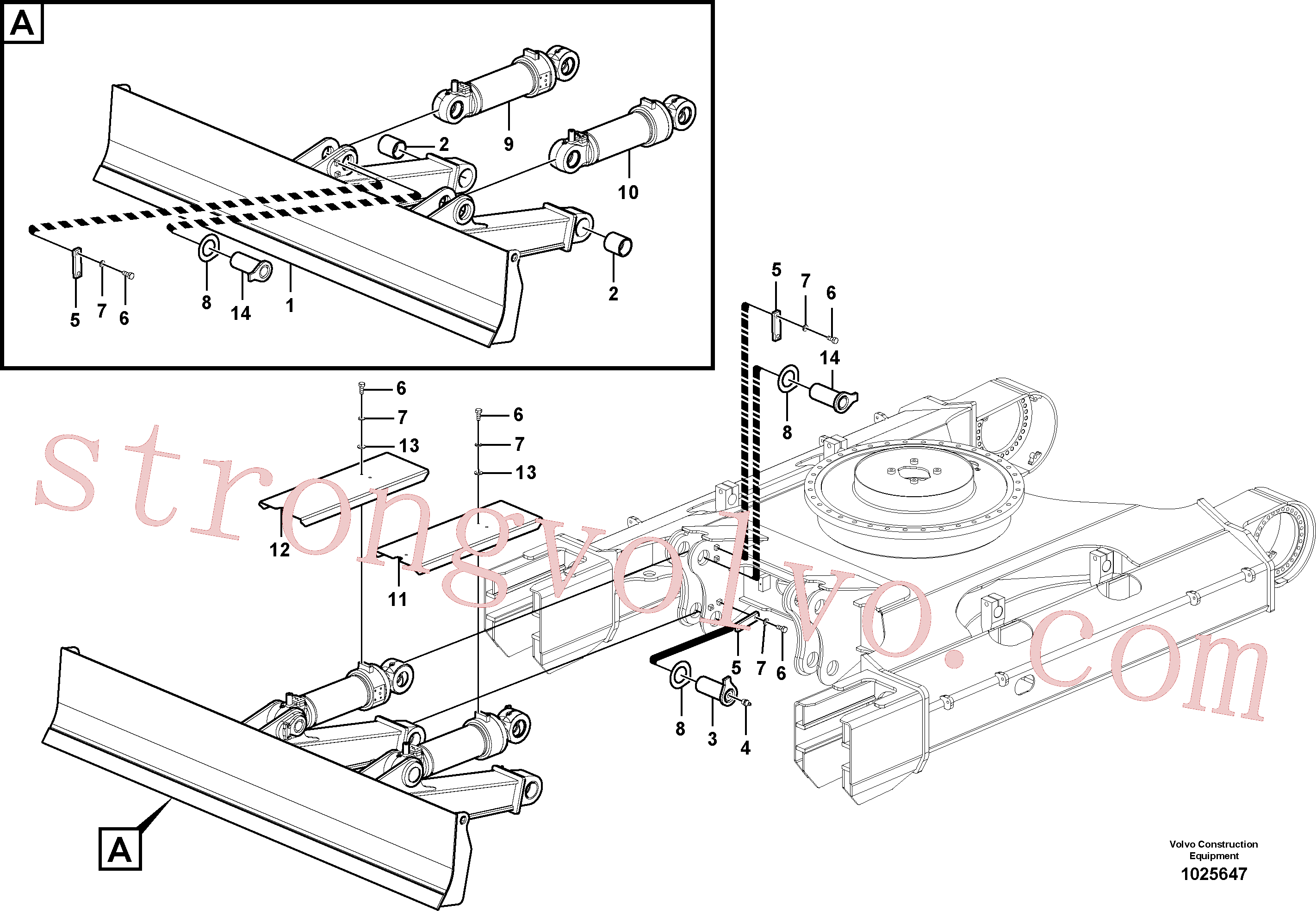 VOE14507849 Volvo Lâmina niveladora, Substrutura(1025647 Montagem)