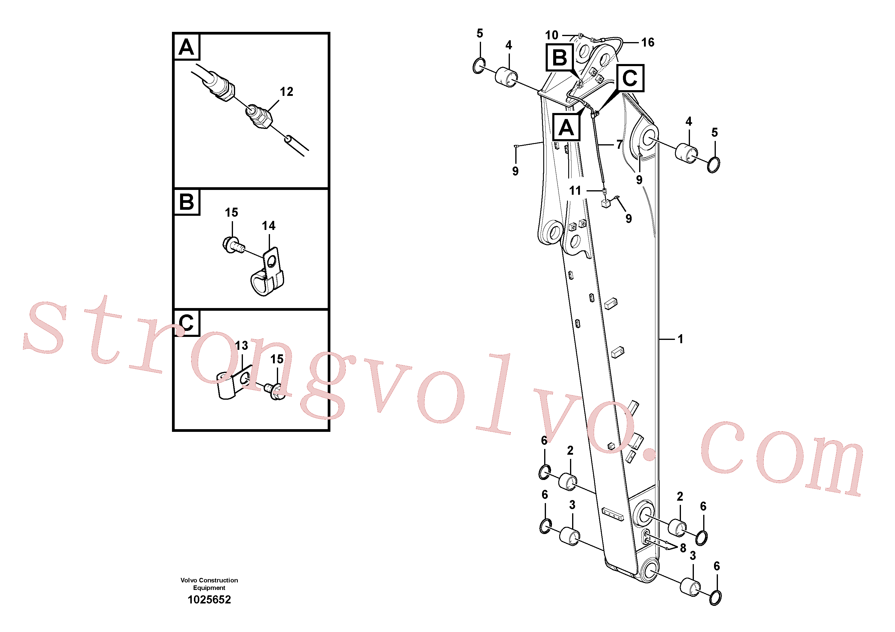 China Made VOE14568165 Braço Volvo Acessórios para escavadeira
