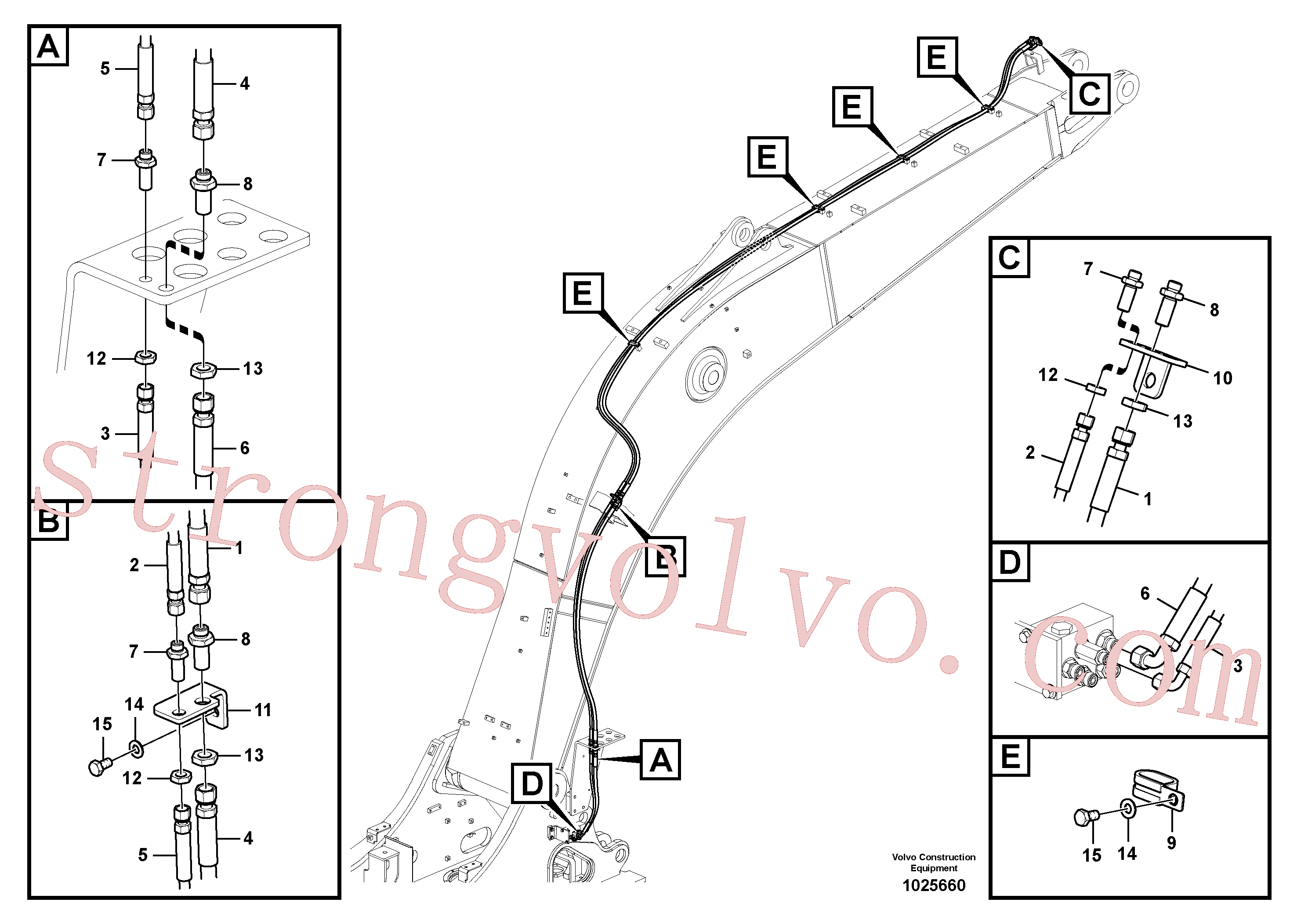 VOE15035691 Volvo Hidráulica de serviço, encaixe rápido na lança(1025660 Montagem)