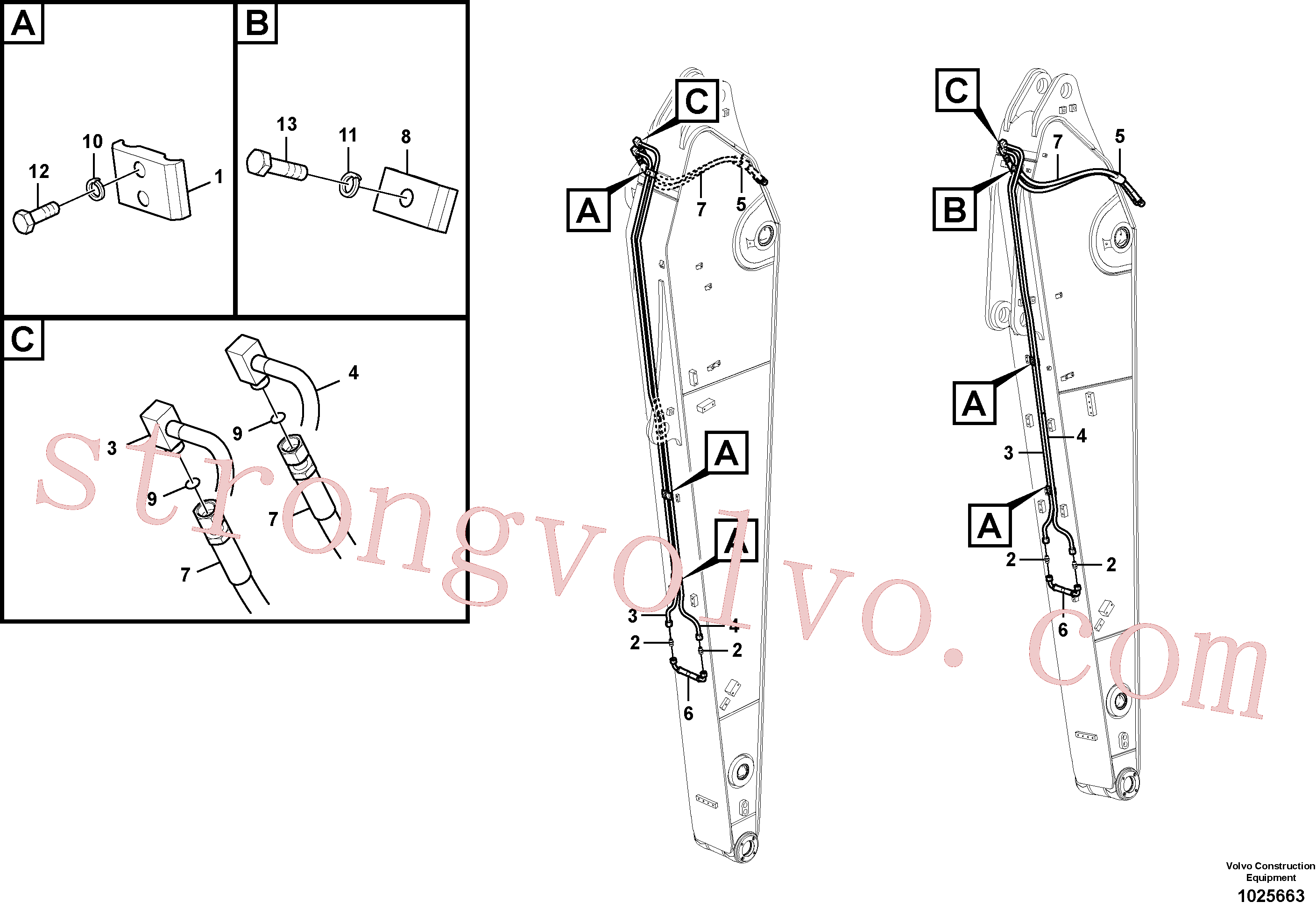 VOE14677112 Volvo Hidráulica de serviço, inclinação e rotor no braço de afundamento(1025663 Montagem)