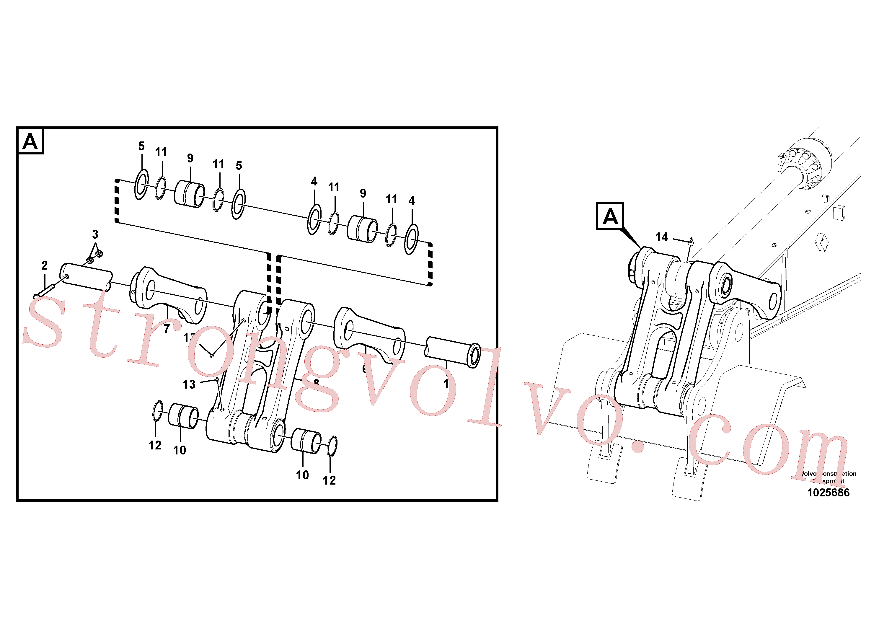 VOE14607337 Volvo Tirantes à haste de ligação(1025686 Montagem)