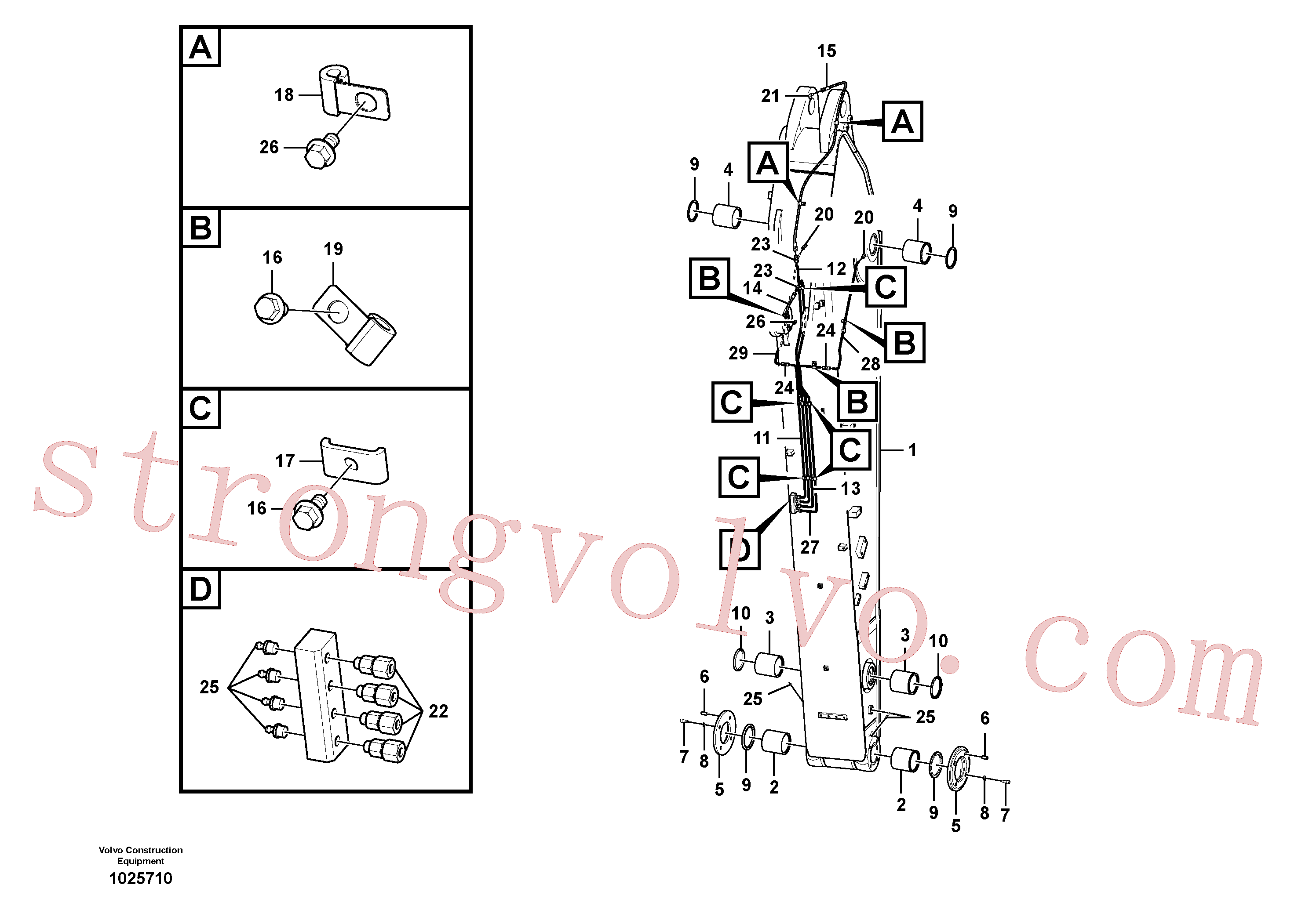 Atacado SA9482-02440 Mangueira completa Volvo escavadeira