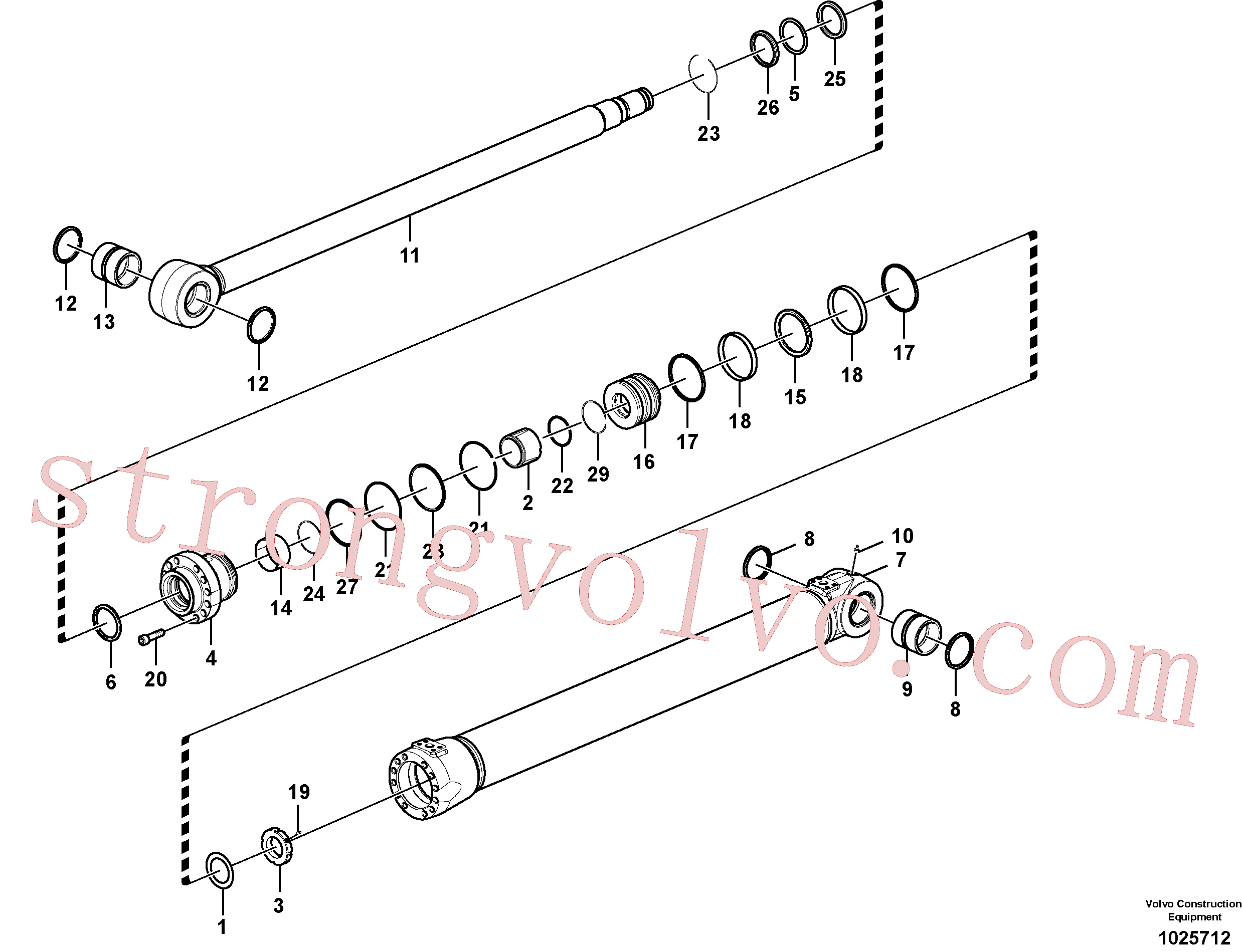 VOE14533818 Volvo Cilindro da lança(1025712 Montagem)