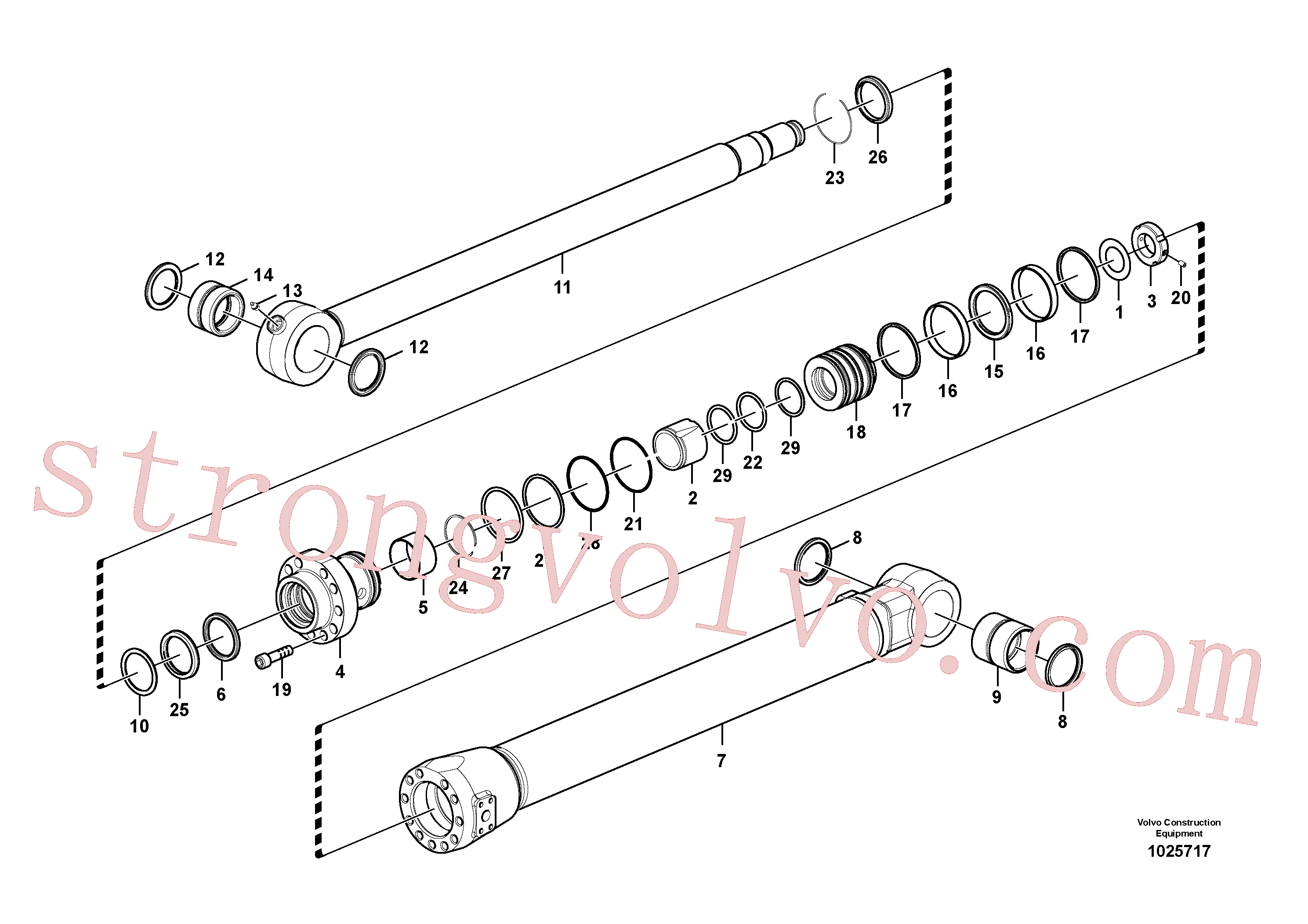 VOE14590911 Volvo Cilindro de balde(1025717 Montagem)