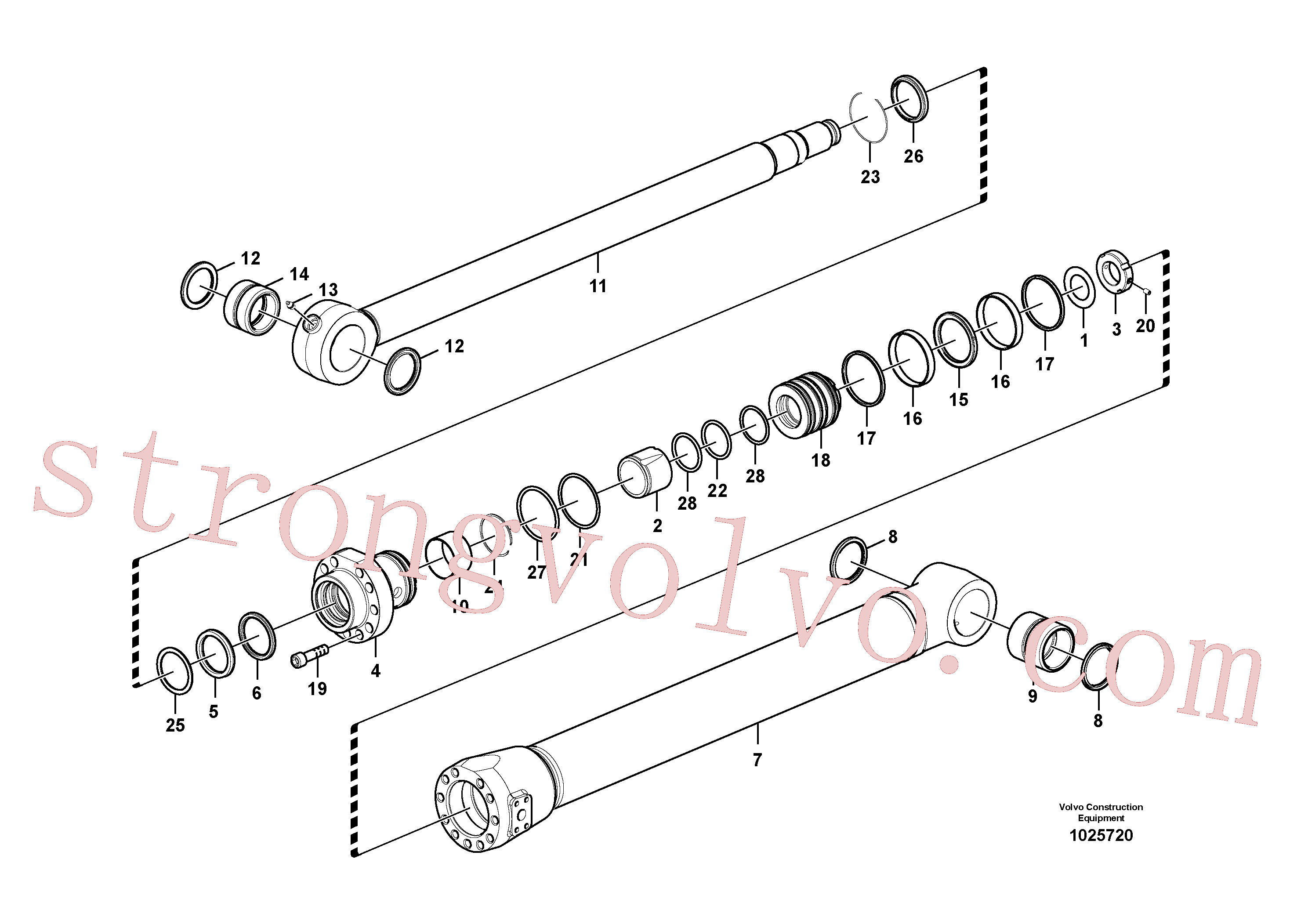 VOE14517186 Volvo Cilindro de balde(1025720 Montagem)
