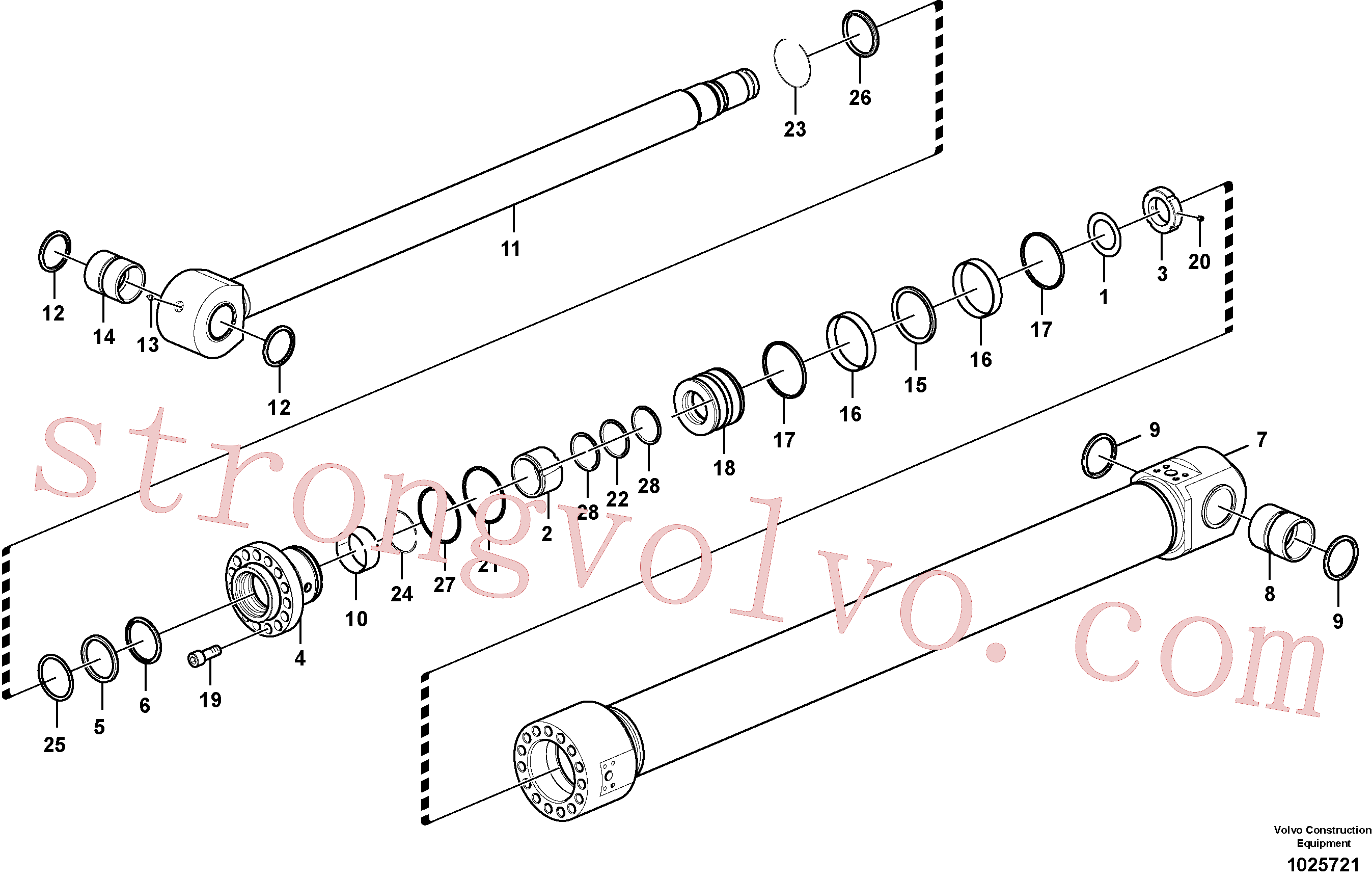 SA1146-08130 Volvo Cilindro de balde(1025721 Montagem)