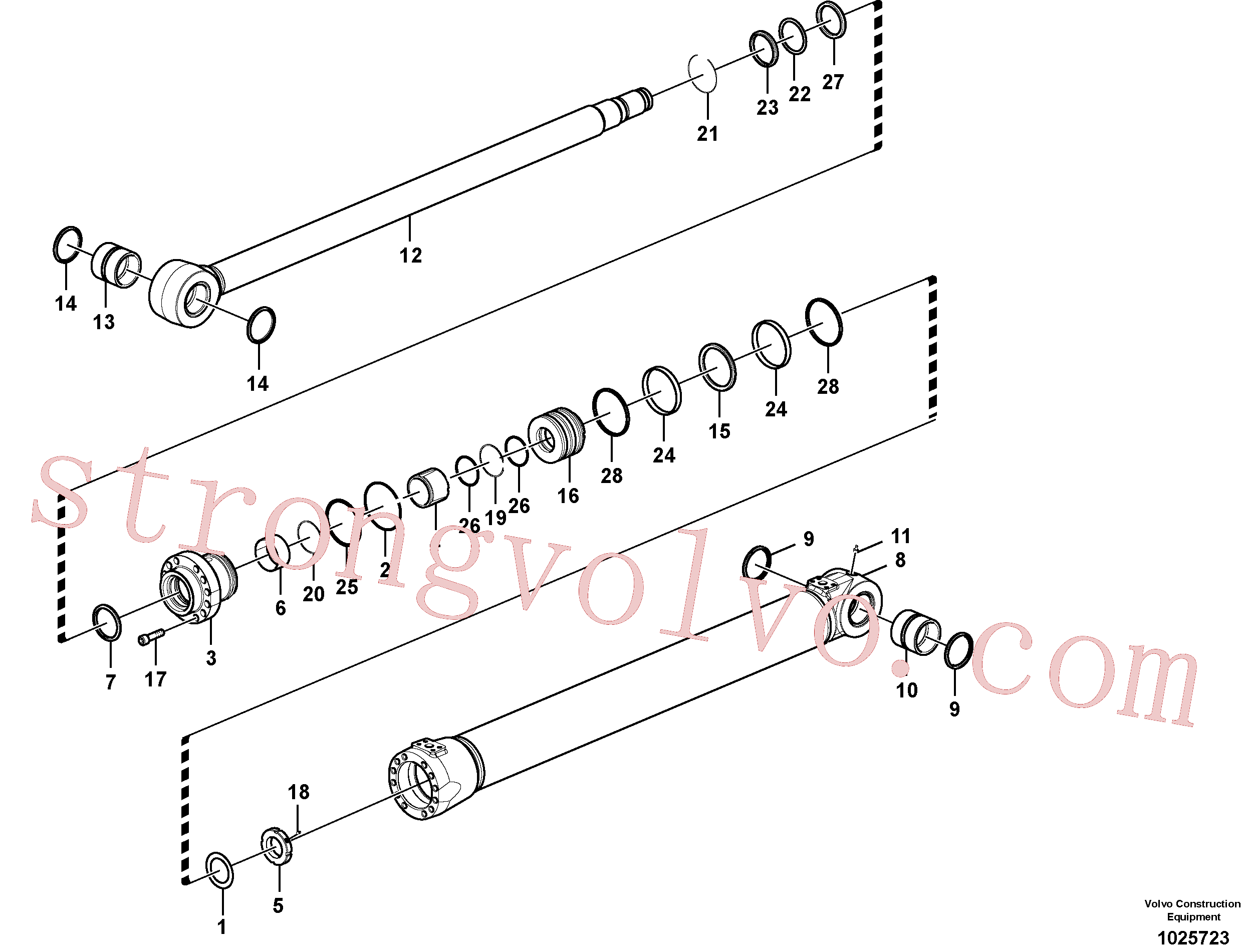 VOE14517236 Volvo Cilindro da lança(1025723 Montagem)