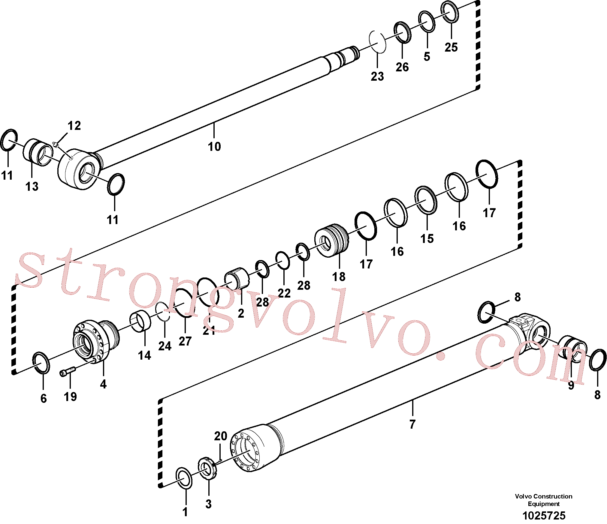 VOE14524049 Volvo Cilindro de balde(1025725 Montagem)