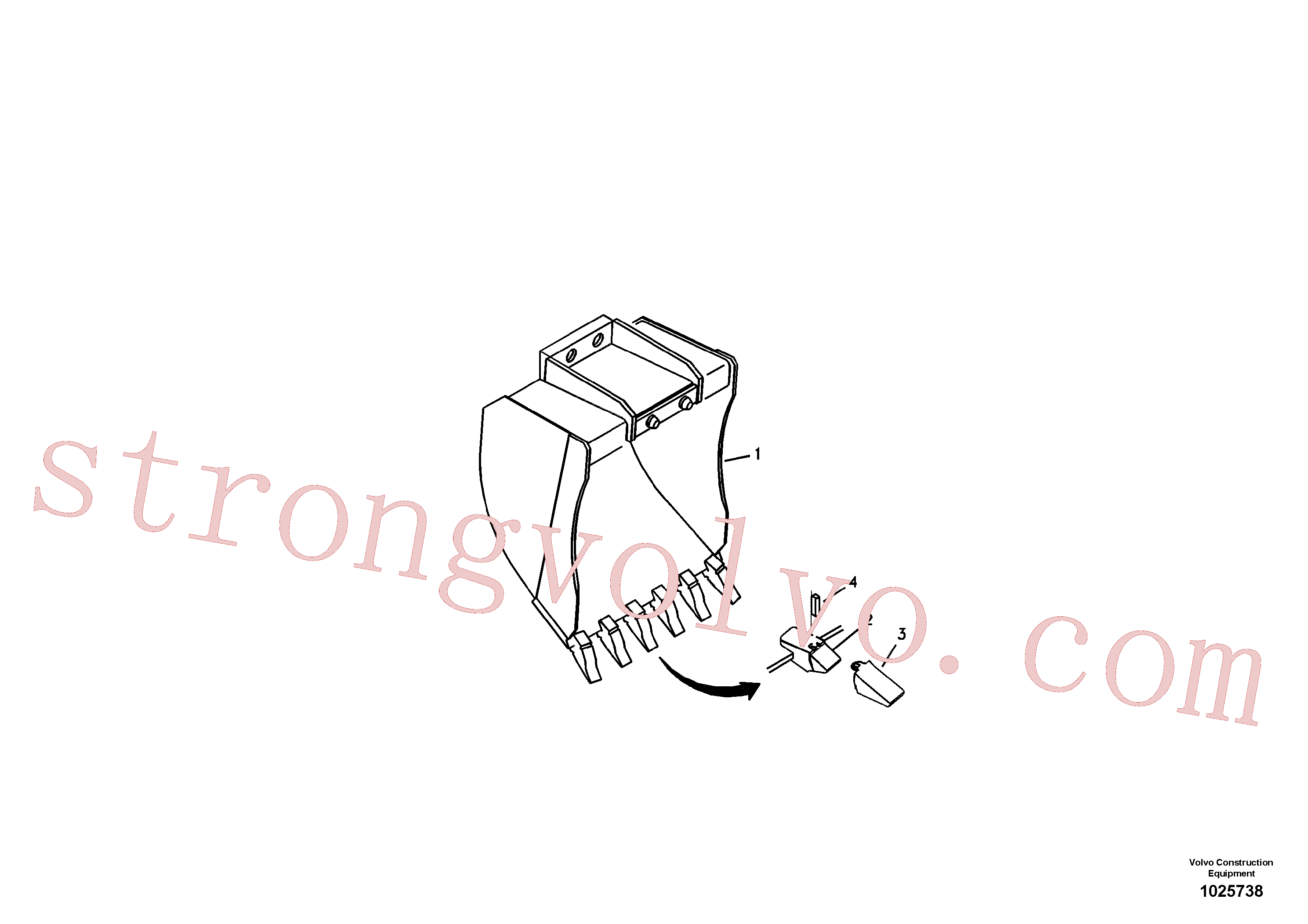 VOE11884312 Volvo Baldes para Quickfit (engate rápido)(1025738 Montagem)