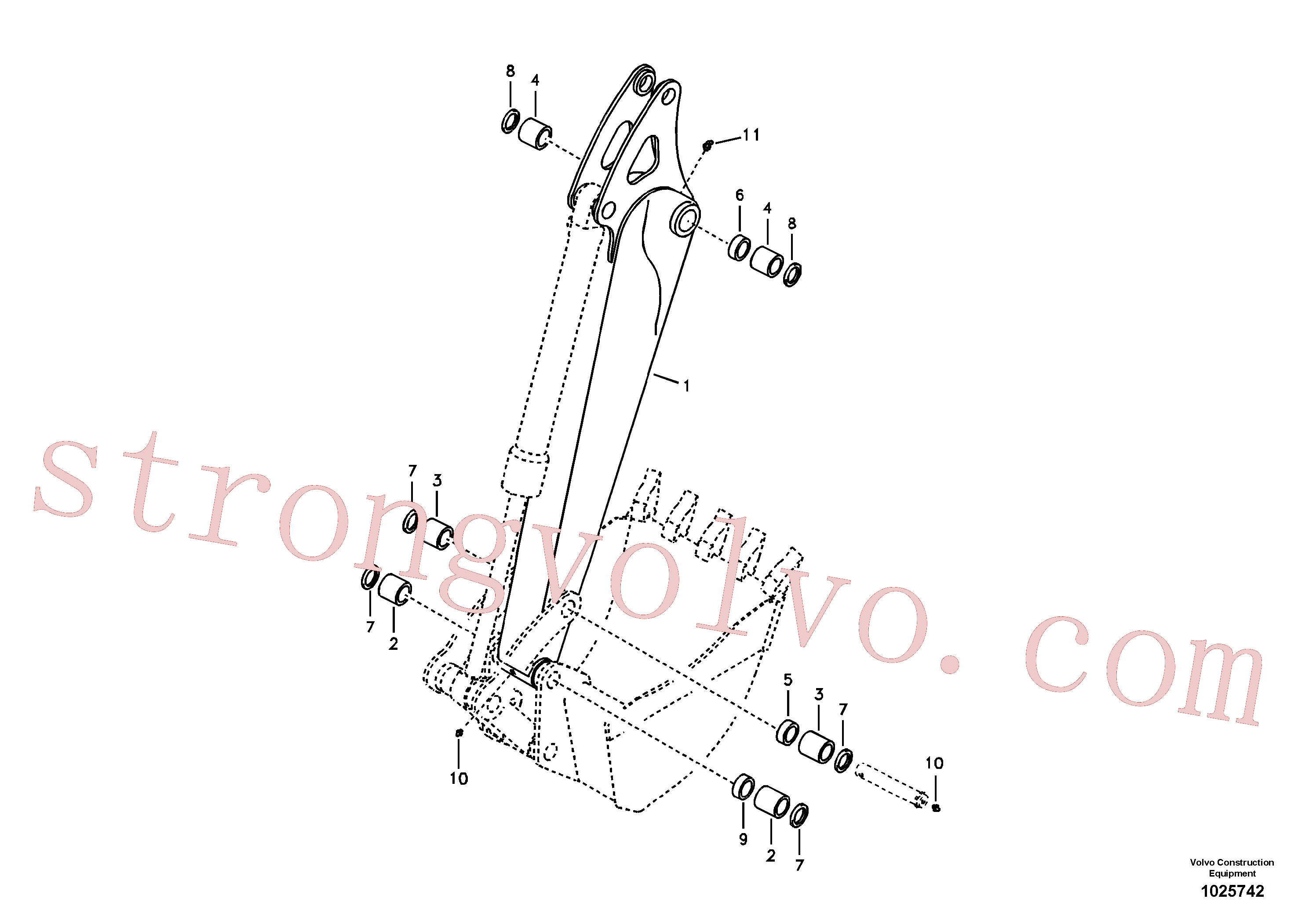 VOE14520877 Volvo Tubagem de massa e do braço de afundamento com sede da tubagem(1025742 Montagem)