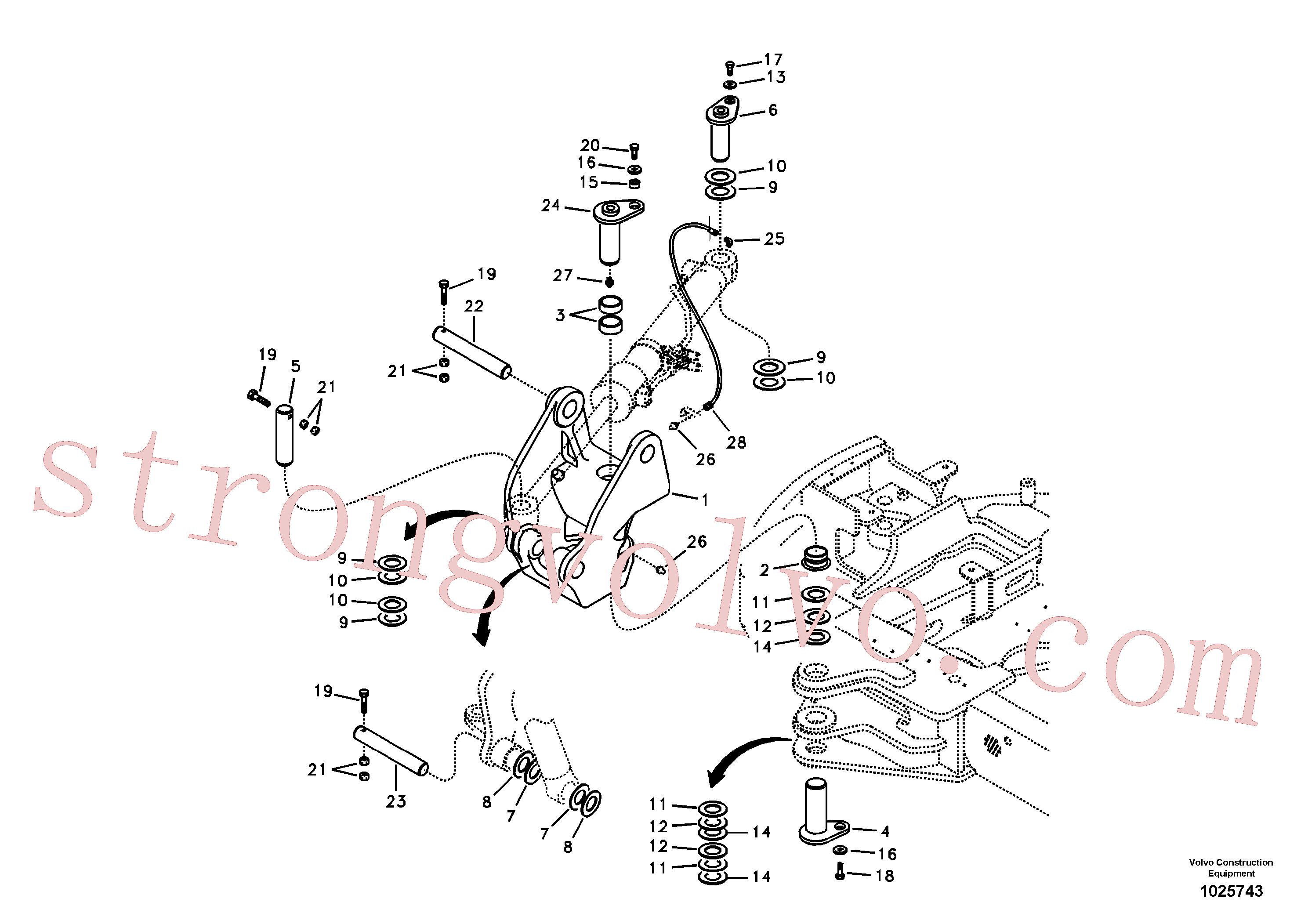 VOE14520867 Volvo Sistema de rotação da lança(1025743 Montagem)