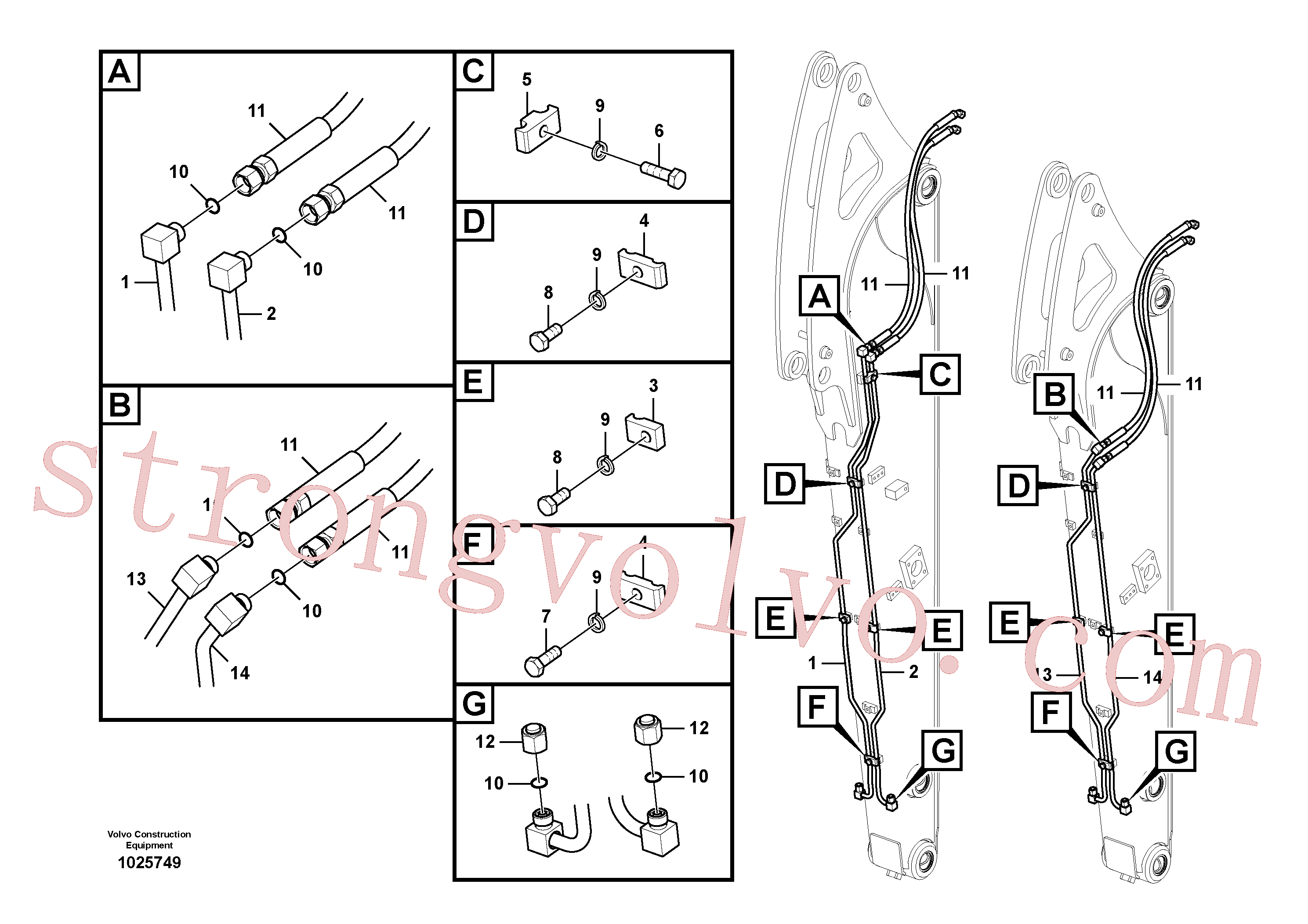 VOE14880477 Volvo Hidráulica de serviço, encaixe rápido no braço de afundamento(1025749 Montagem)