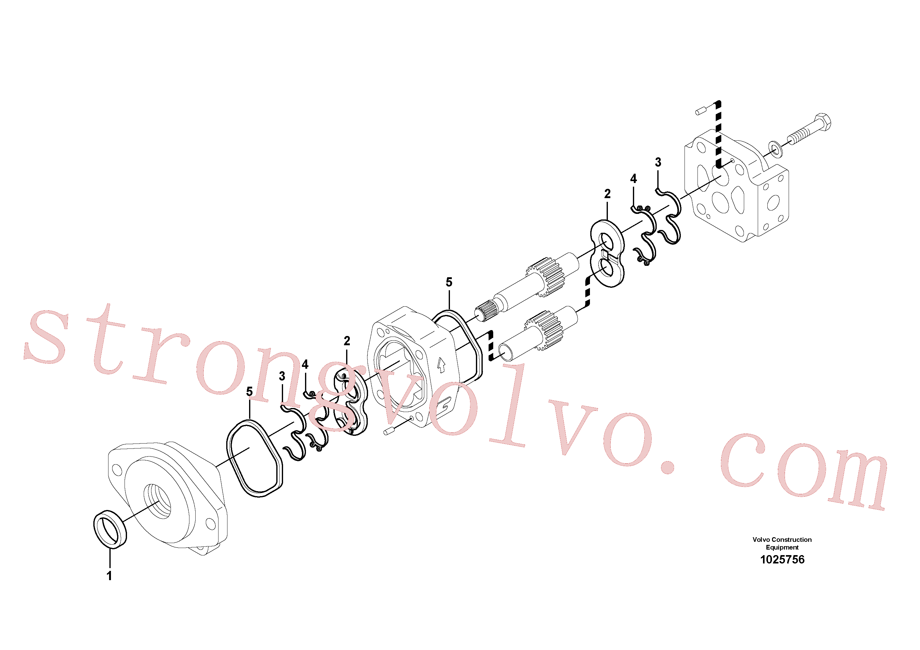 VOE14570452 Volvo Bomba de engrenagens hidráulica para montagem rápida e rotador(1025756 Montagem)