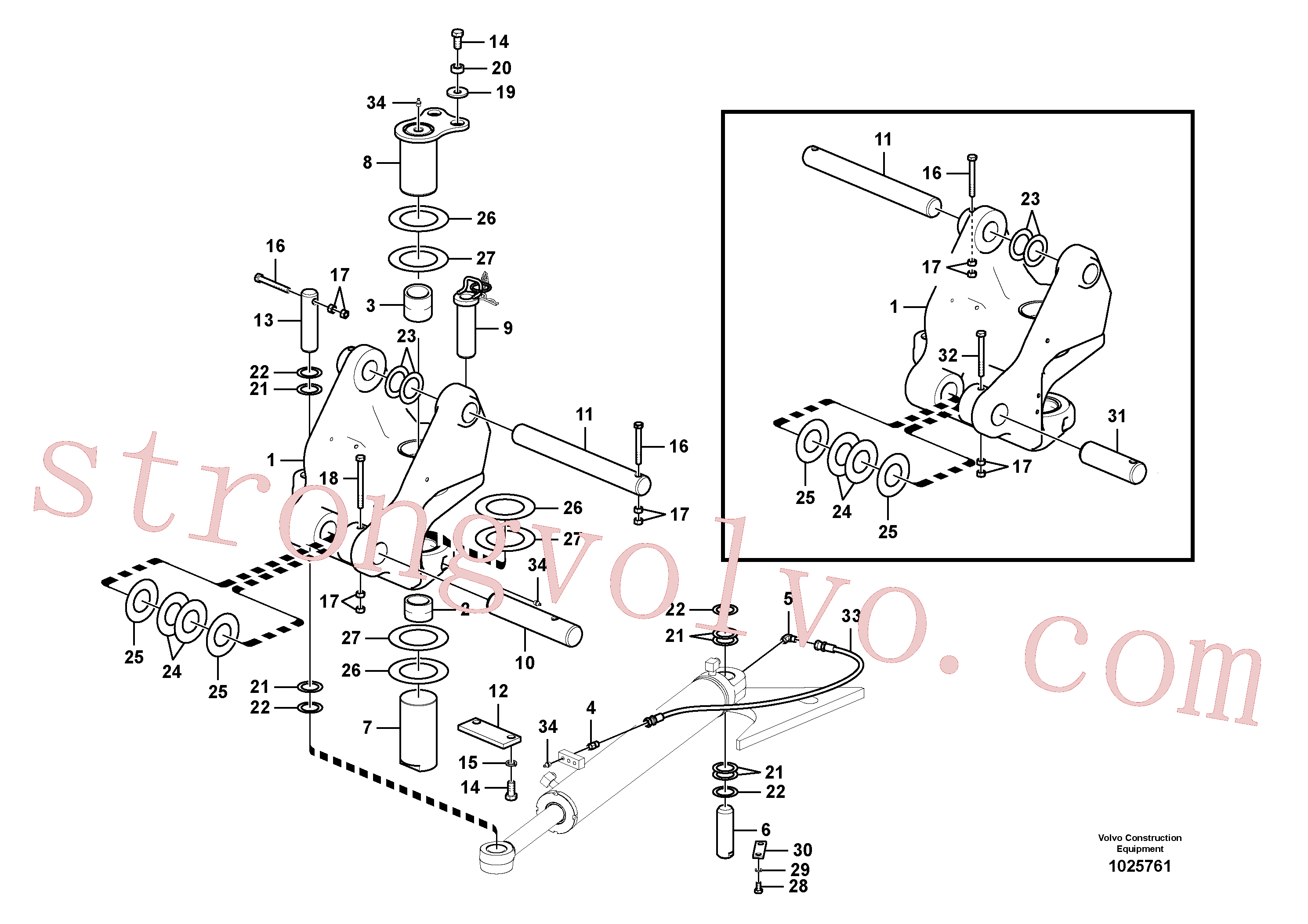 VOE14543547 Volvo Tirantes para a lança(1025761 Montagem)