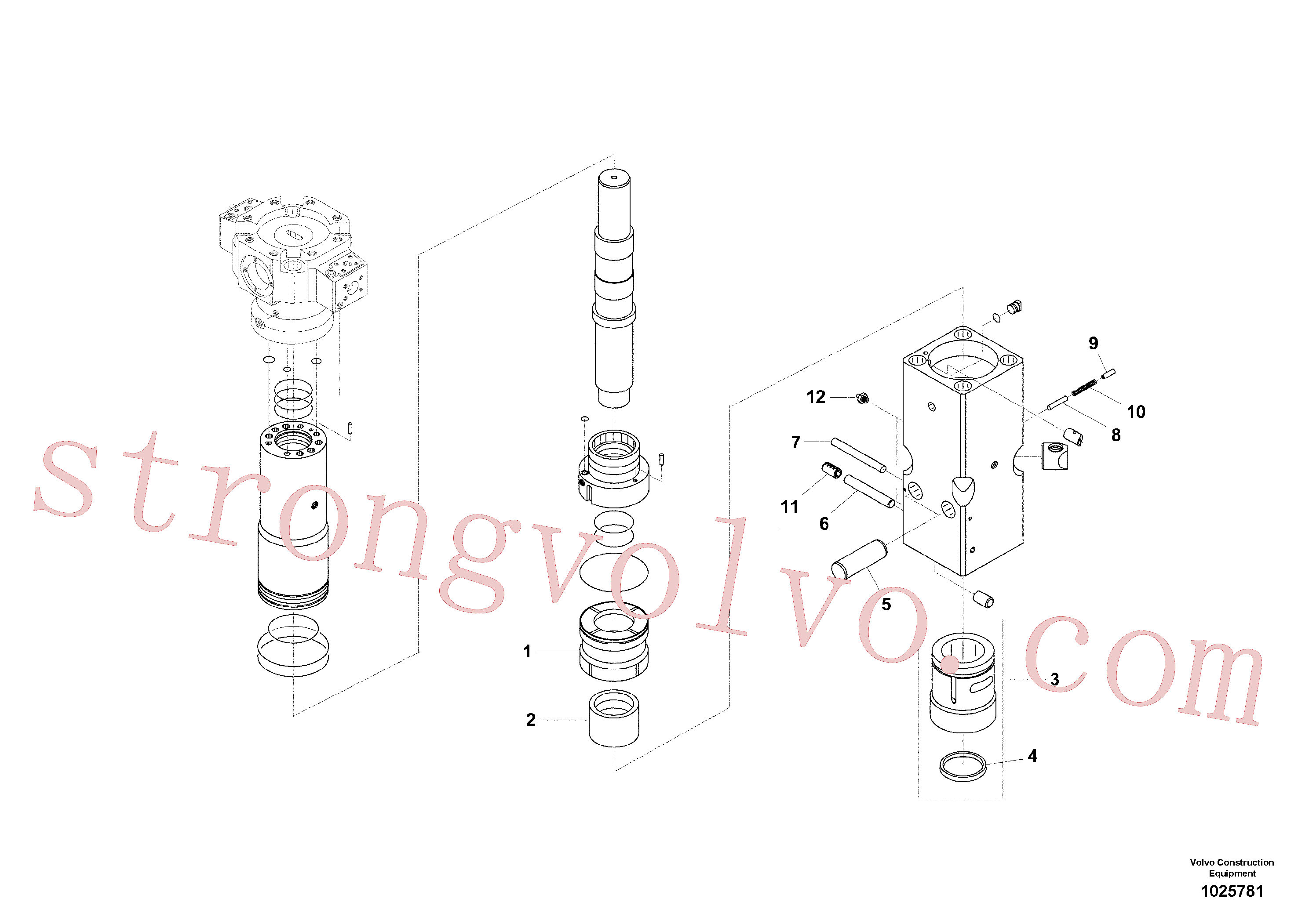 VOE14534694 Volvo Martelo hidráulico, alojamento do acumulador(1025781 Montagem)