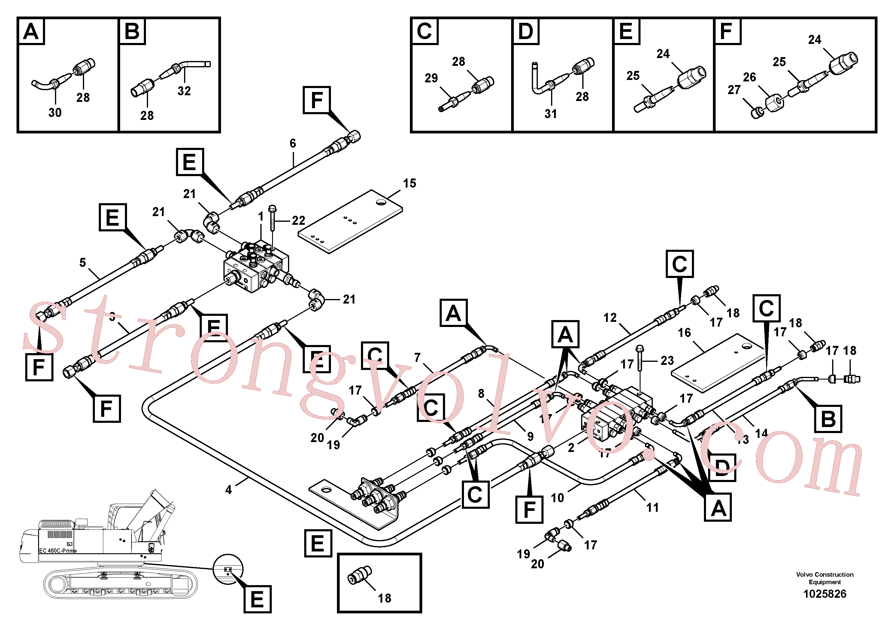 China Made VOE14556670 Porca Volvo Acessórios para escavadeira