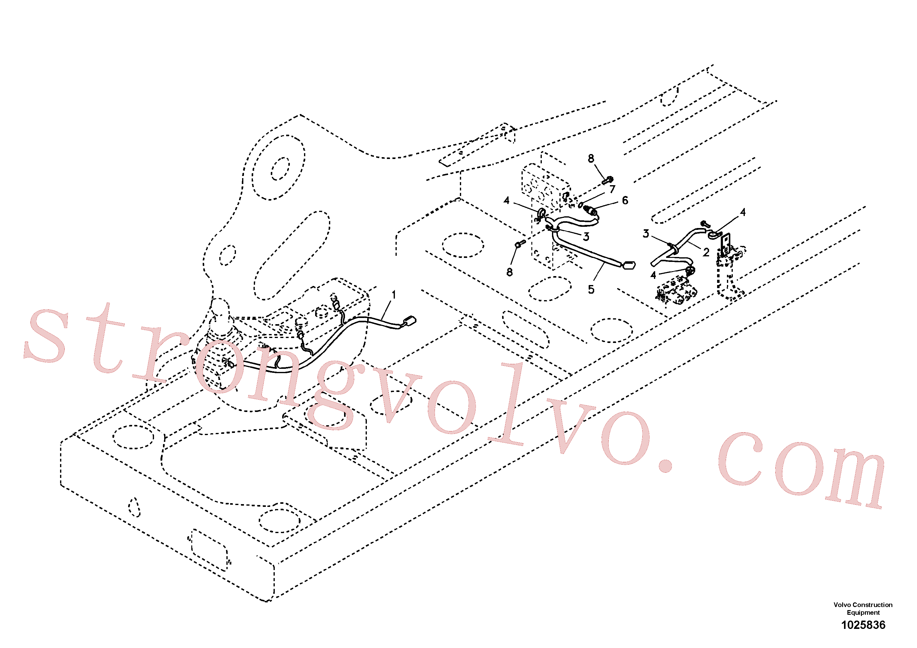 SA2022-02350 Volvo Cablagem para balde articulado(1025836 Montagem)